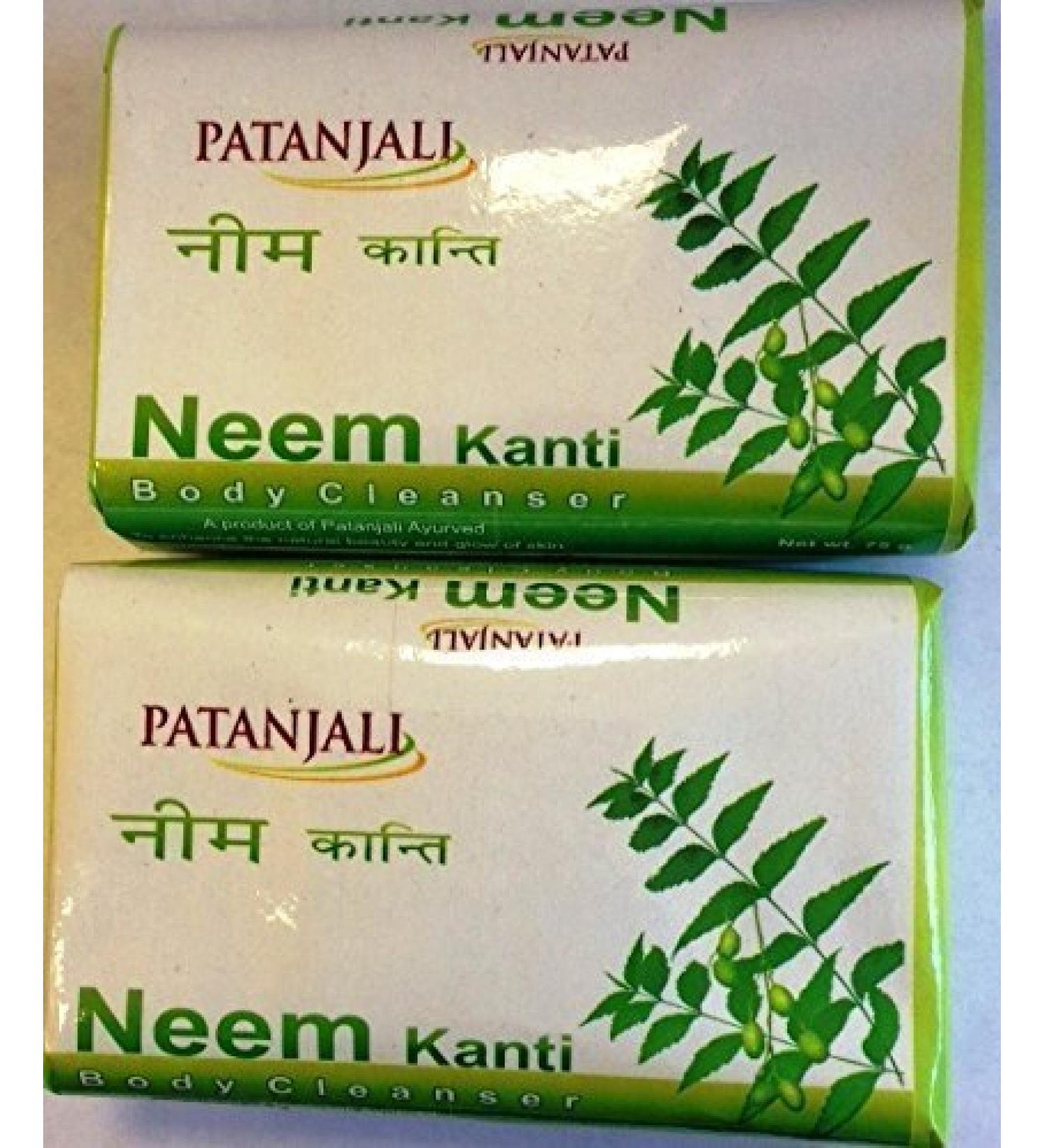 Patanjali Kanti Neem Soap (Body Cleanser) 75gm (Pack of 2)