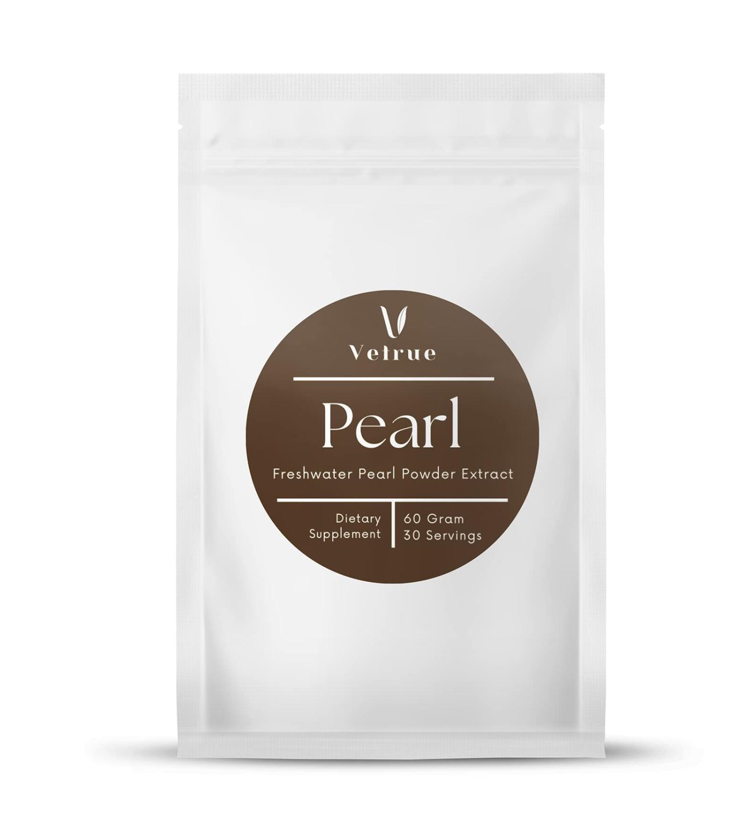 vetrue Pure Pearl Powder | 60 Grams |100% Natural Ingredients from Fresh Water | Non-GMO | Dietary Supplement with Calcium & Amino Acids (30 Servings) - Buy Online on GoSupps.com