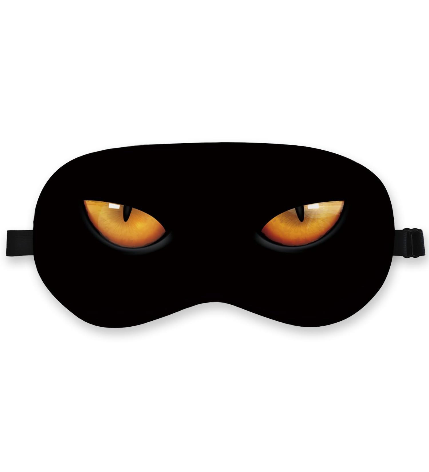 Black Cat Silk Eye Mask | Adjustable Cute Sleep Masks for Women & Funny Gifts for Men Boys & Girls - Buy Online on GoSupps.com