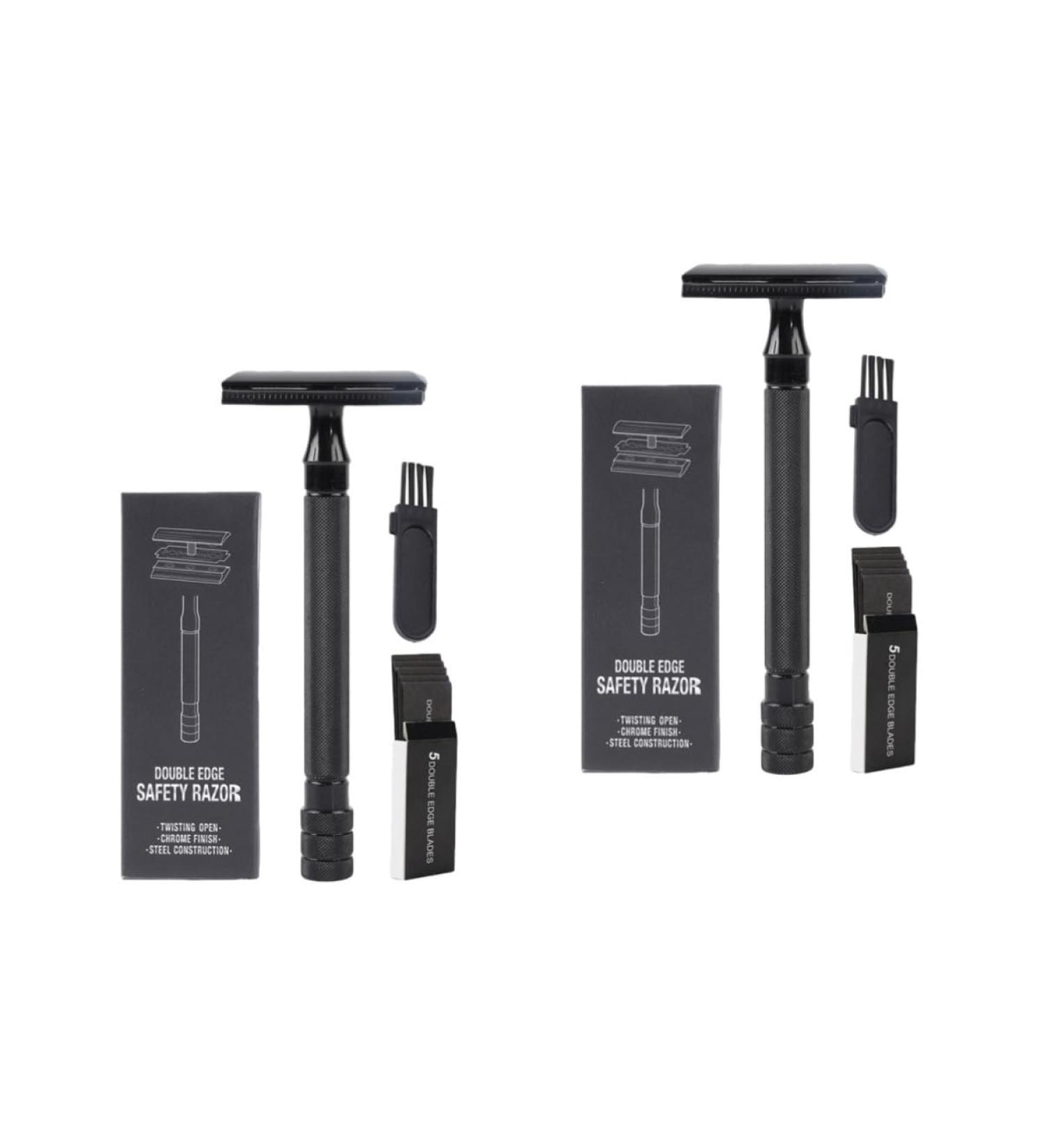 Fomiyes 2 Sets Butterfly Safety Razor & Stainless Steel Double-Edged Shaver - Ultimate Beard Trimmer & Nasal Hair Scissors for Precision Grooming - Buy Online on GoSupps.com