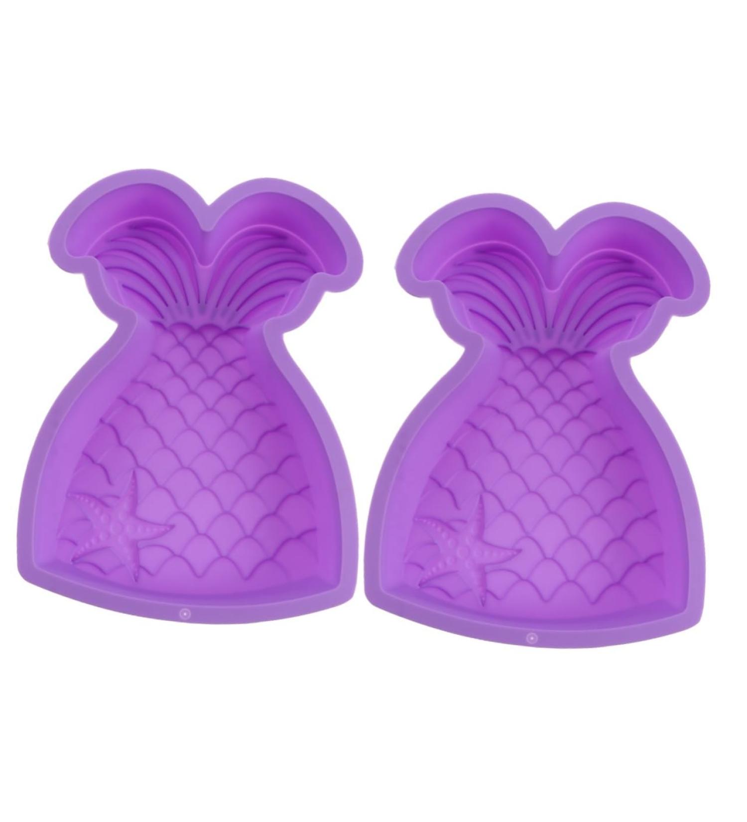 OUNONA 2pcs Mermaid Cake Mold Mini Candy Broiler Pan for Oven Mermaid Tail Ice Mold Butter Molds Oven Baking Tool Silicone Soap Mold Candy Mold Fishtail Baking Tools Silica Gel 24X17X4CMx2pcs Random Colorx2pcs - Buy Online on GoSupps.com