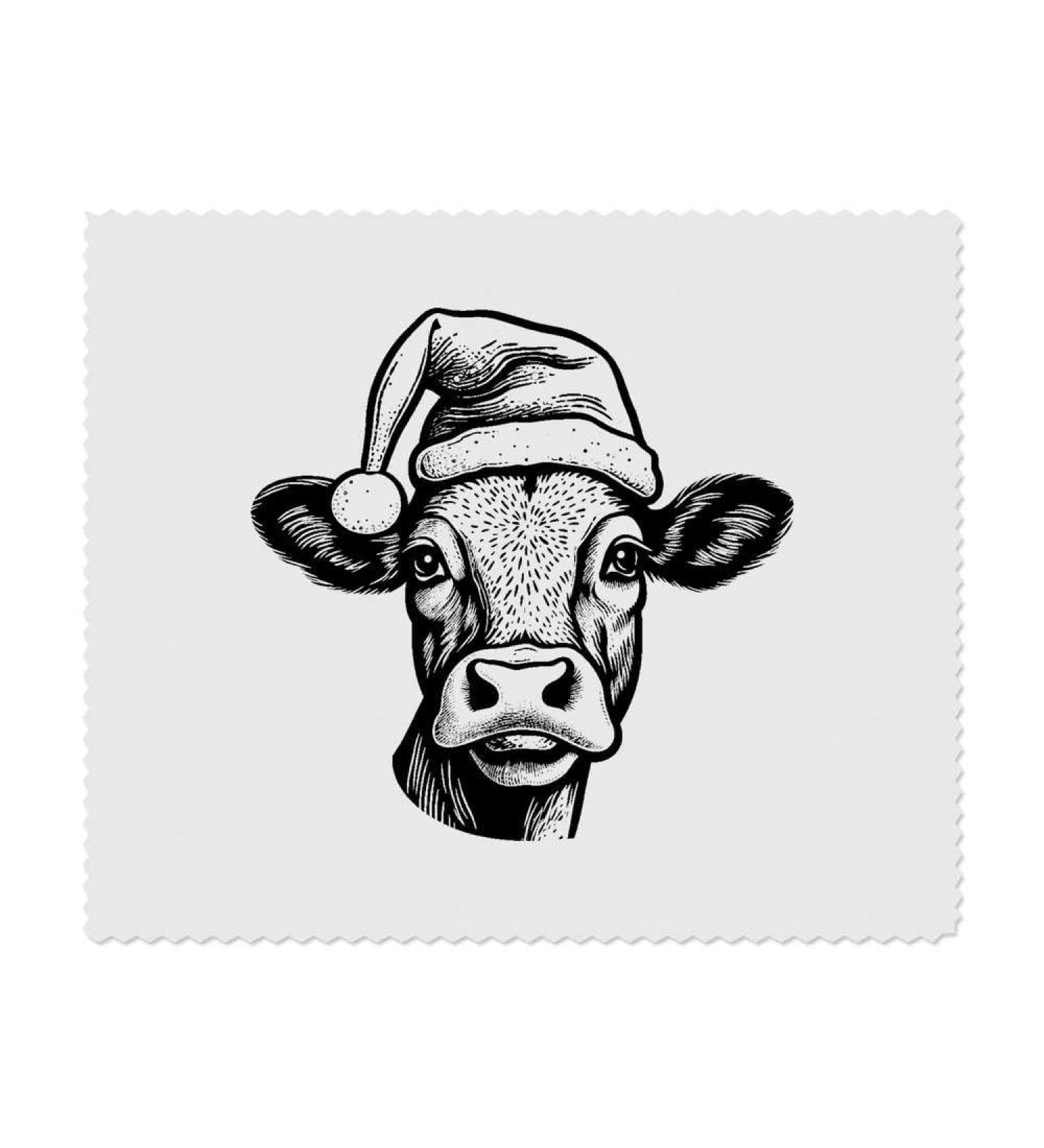 2 Pack Microfiber Cleaning Cloths - Cow Wearing Santa Hat | Streak-Free Shine for Home & Office - Buy Online on GoSupps.com
