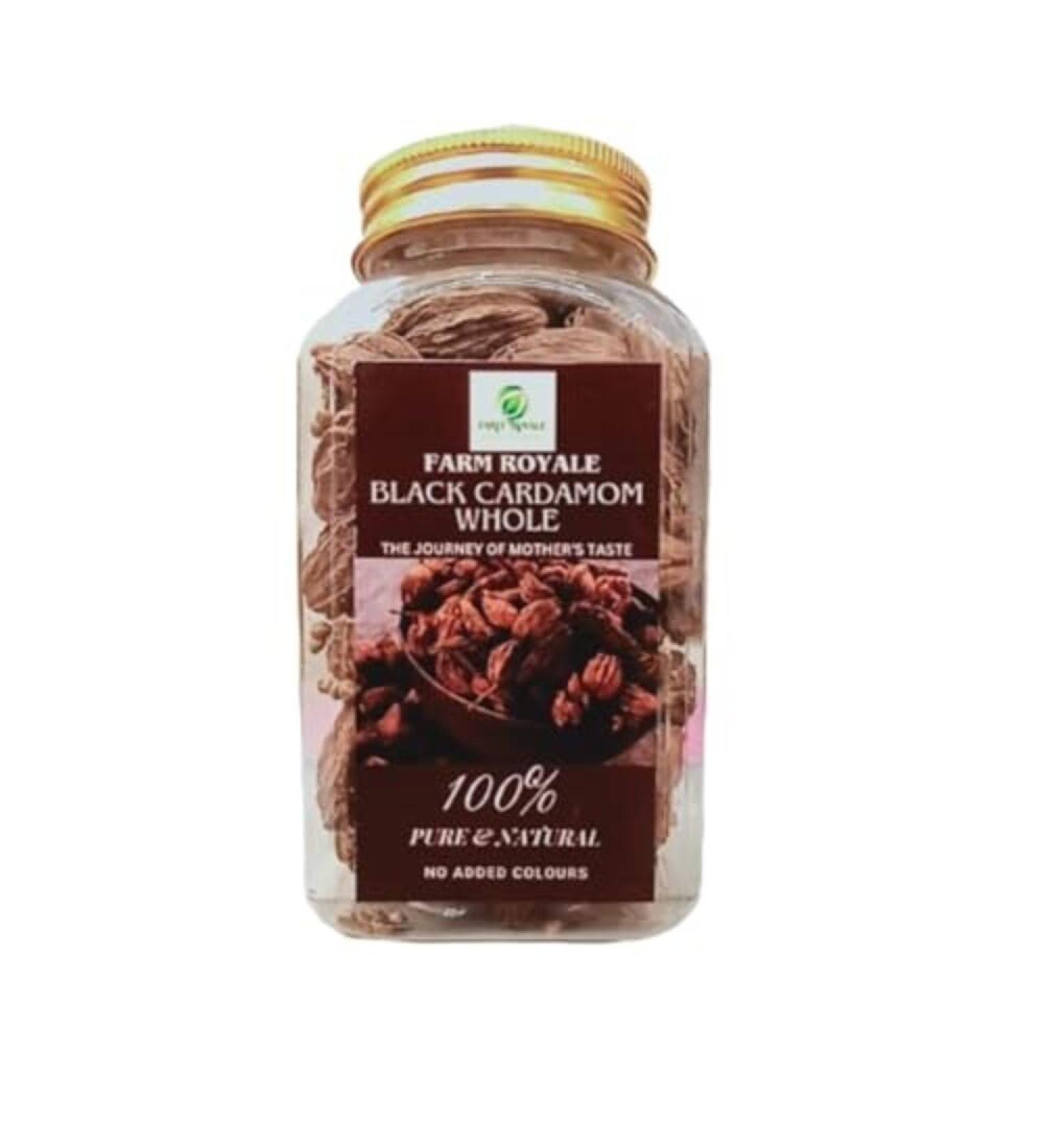 Farm Royale Black Cardamom Whole ||100gm ||100% Pure and Natural||Export Quality||Hand picked materrial || - Buy Online on GoSupps.com