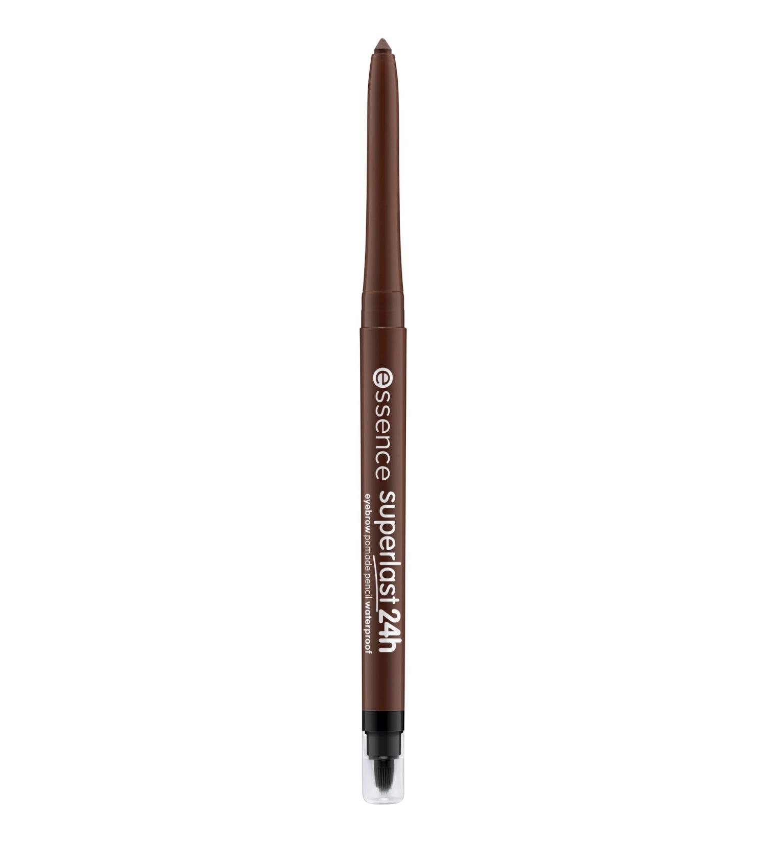 essence cosmetics - eyebrow pencil - superlast 24h eyebrow pomade pencil waterproof - dark brown 1 piece (1 pack)