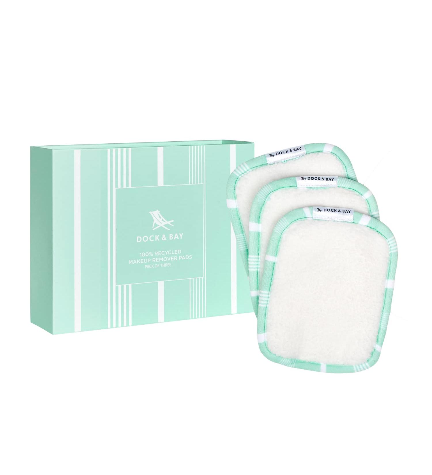 Dock & Bay Reusable Makeup Pads - Ultra Soft Washable - 3 Pack with Wash Bag - Eucalyptus Green - 12x10cm - Skin Cleaner for Face - Eco-Friendly Option - Buy Online on GoSupps.com