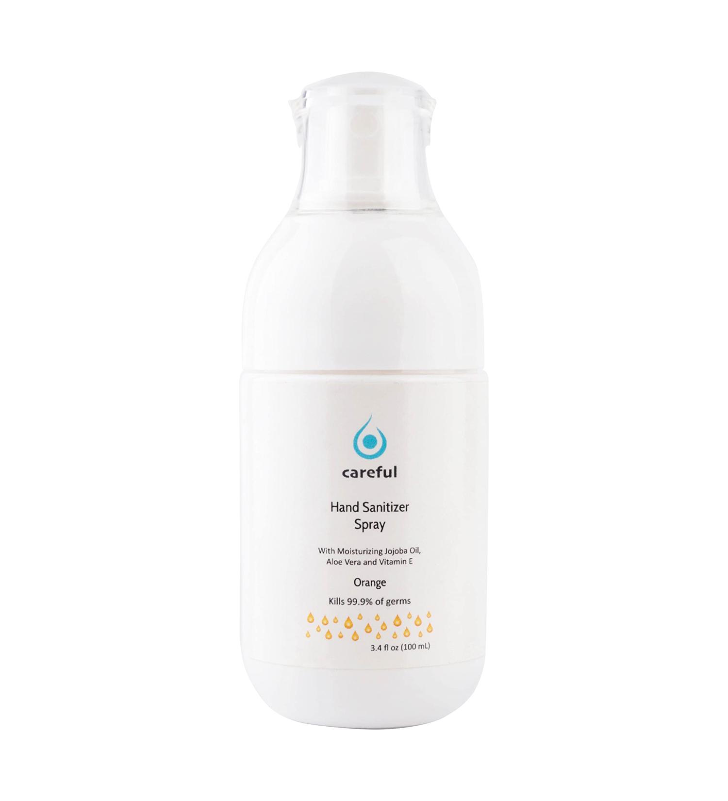 Orange-Scented Alcohol Hand Sanitizer Spray (3.4 fl. oz) - Cleansing & Moisturizing for Sensitive Skin - Buy Online on GoSupps.com