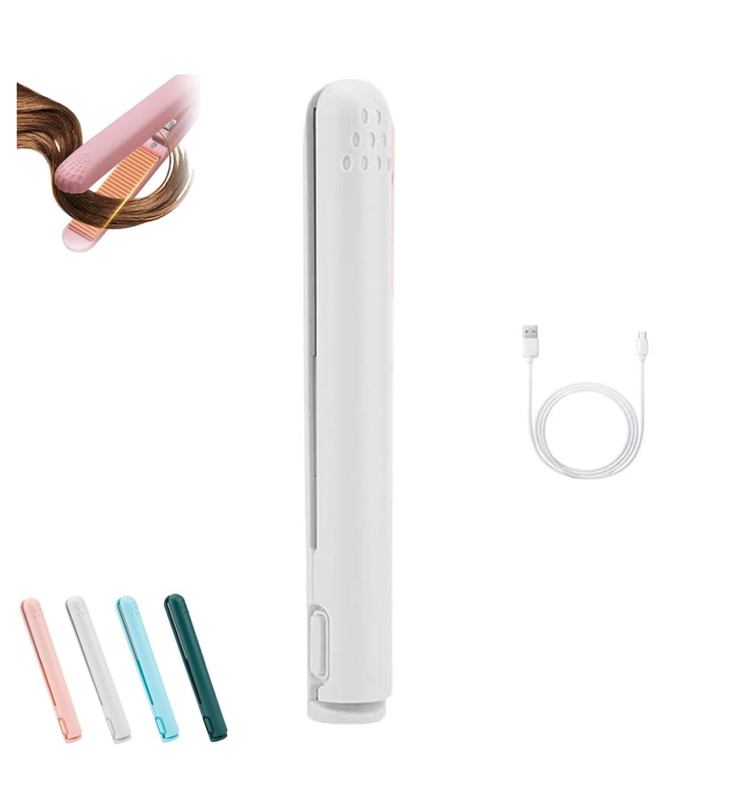 Mini Dual-Purpose Curling Iron Ceramic Mini Hair Curler Portable Mini Curling Iron Travel USB Rechargeable Curling Wand Mini Dual-Purpose Curling Iron for Short Hair (White) - Buy Online on GoSupps.com