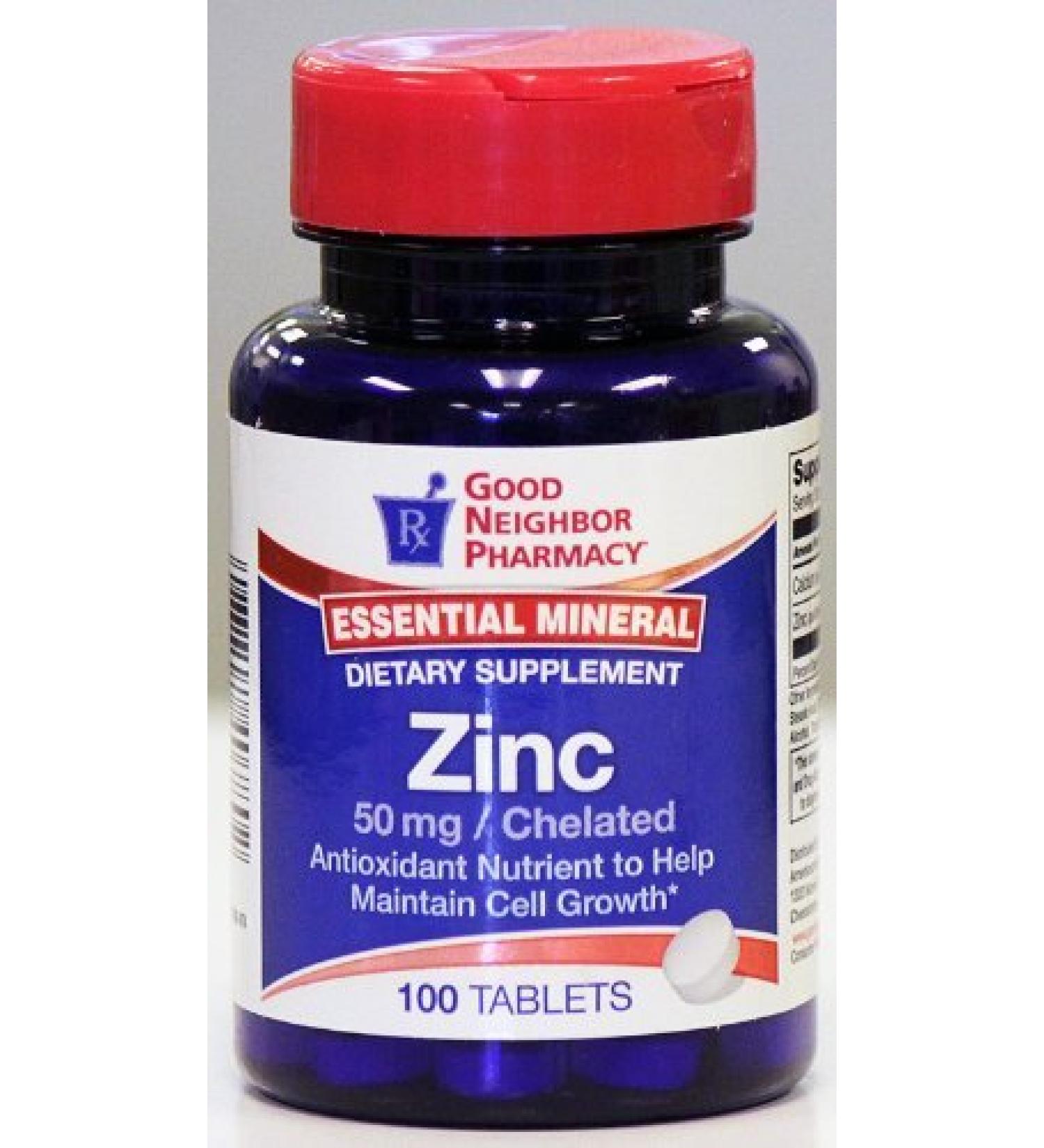 GNP Essential Mineral Zinc 50mg 100 Tablets Dietary Supplement