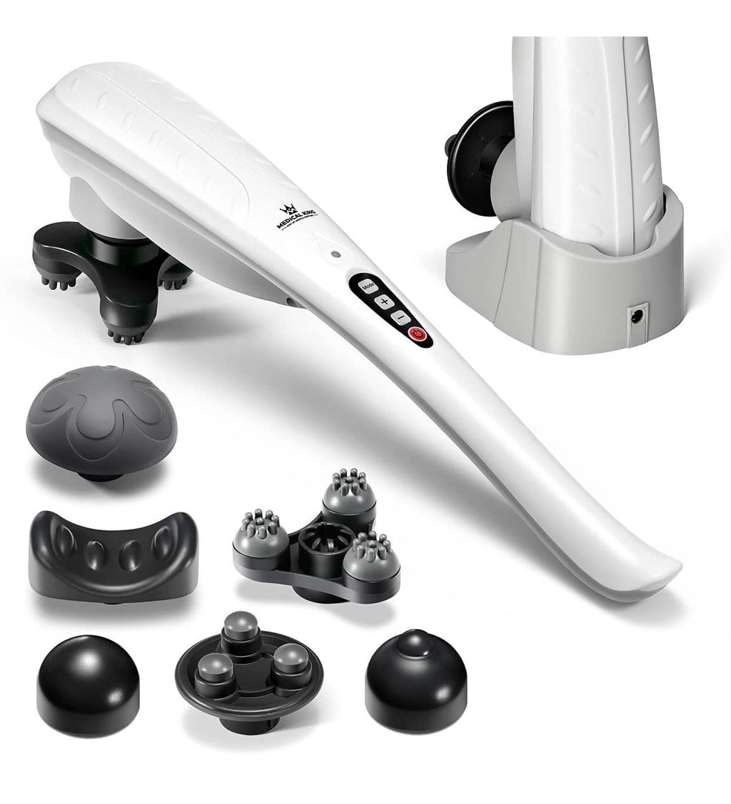 Handheld Back Massager - Cordless Deep Tissue Muscle Massager with 6 Interchangeable Heads for Neck, Shoulders, Arms, Legs, Calves, and Feet - 5 Modes - Buy Online on GoSupps.com