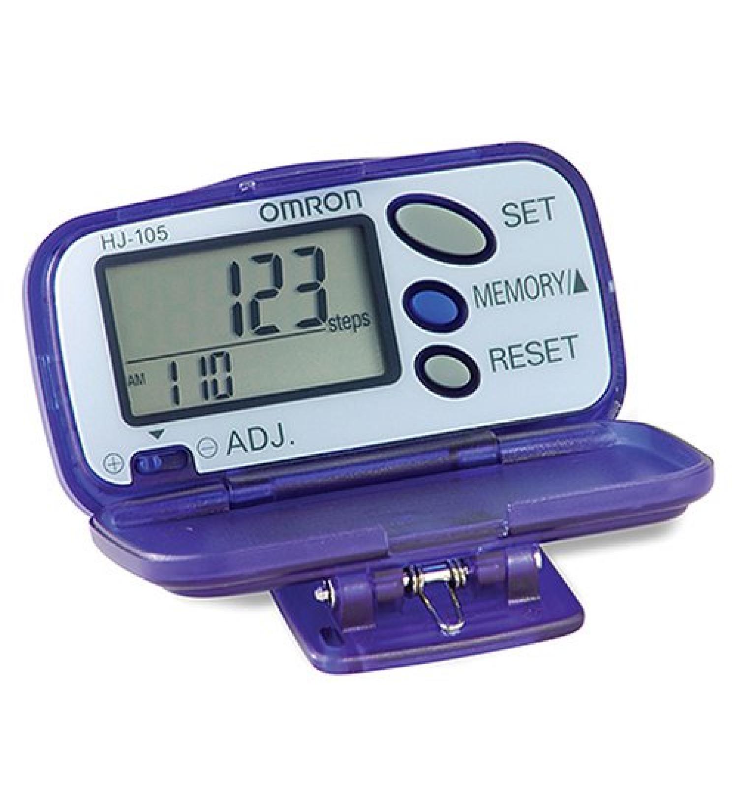 Omron HJ-105 Pedometer with Calorie Counter Purple