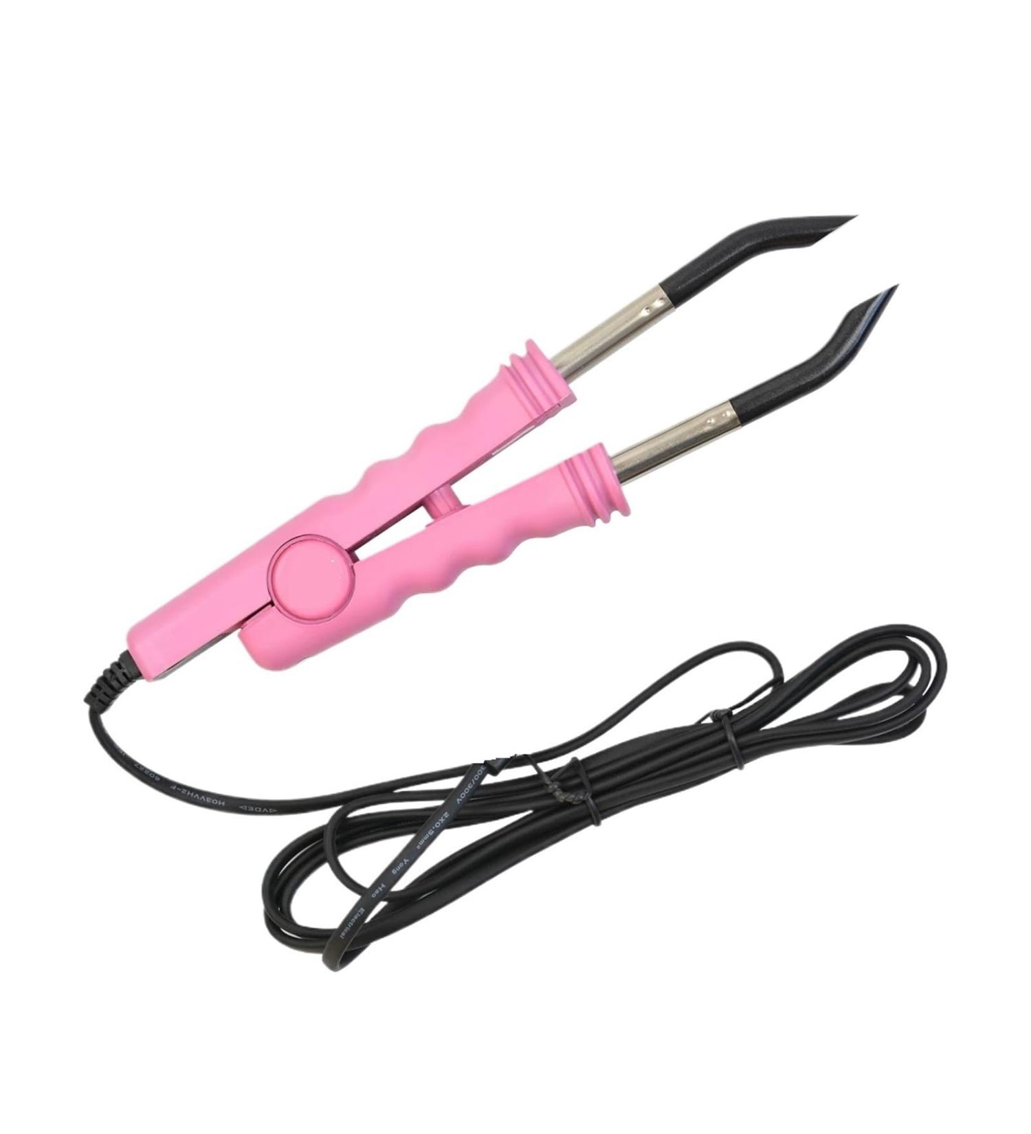 Hair extension iron Hair Extension Iron Connector Fusion Hair Extension Keratin Bonding Salon Tool Constant Temperature Heat Connector(Pink) - Buy Online on GoSupps.com