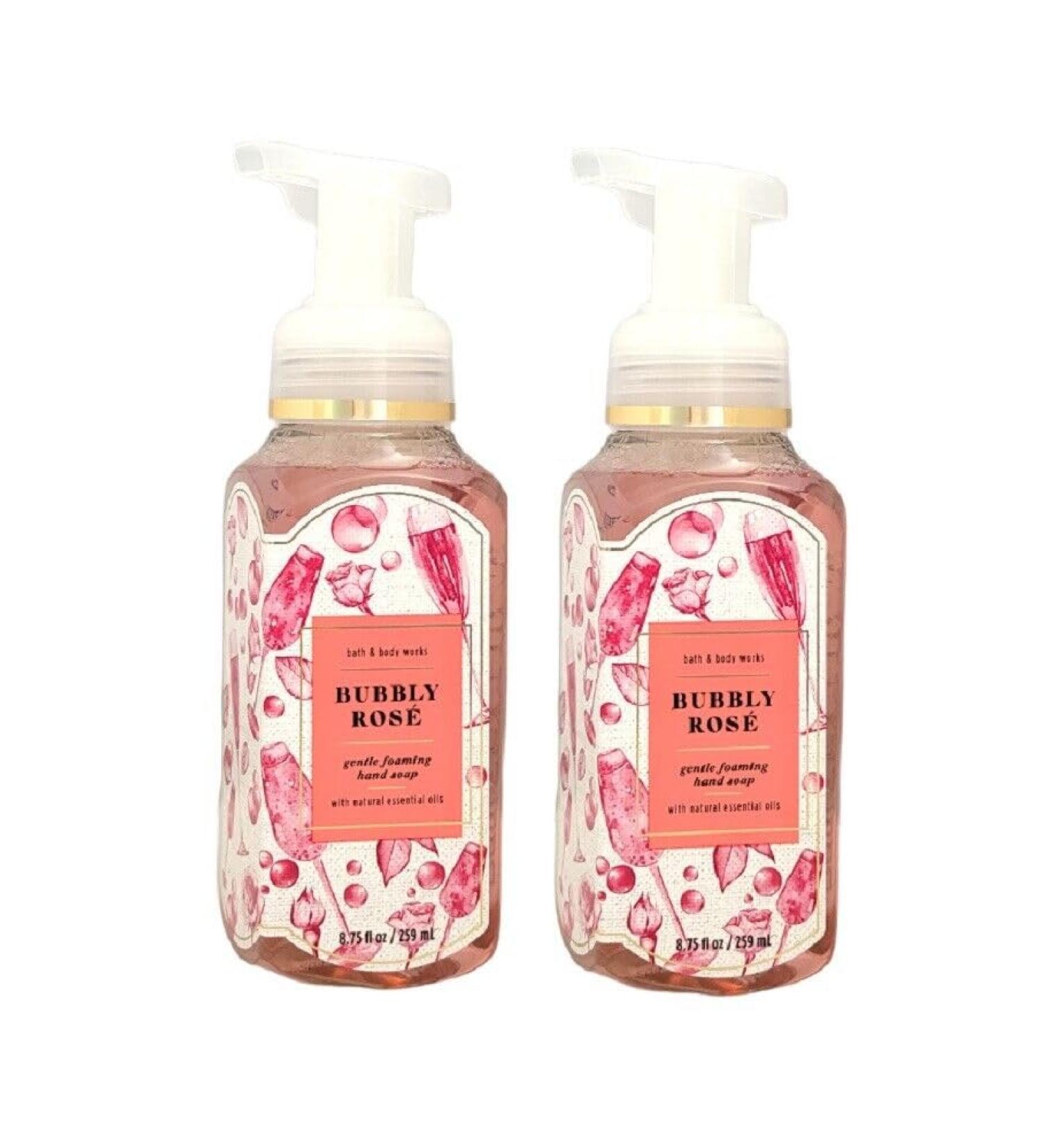 Bubbly Rose Gentle & Clean Foaming Hand Soap by Bath Body Works Full Size 8.75 fl oz/259 mL each Set of 2