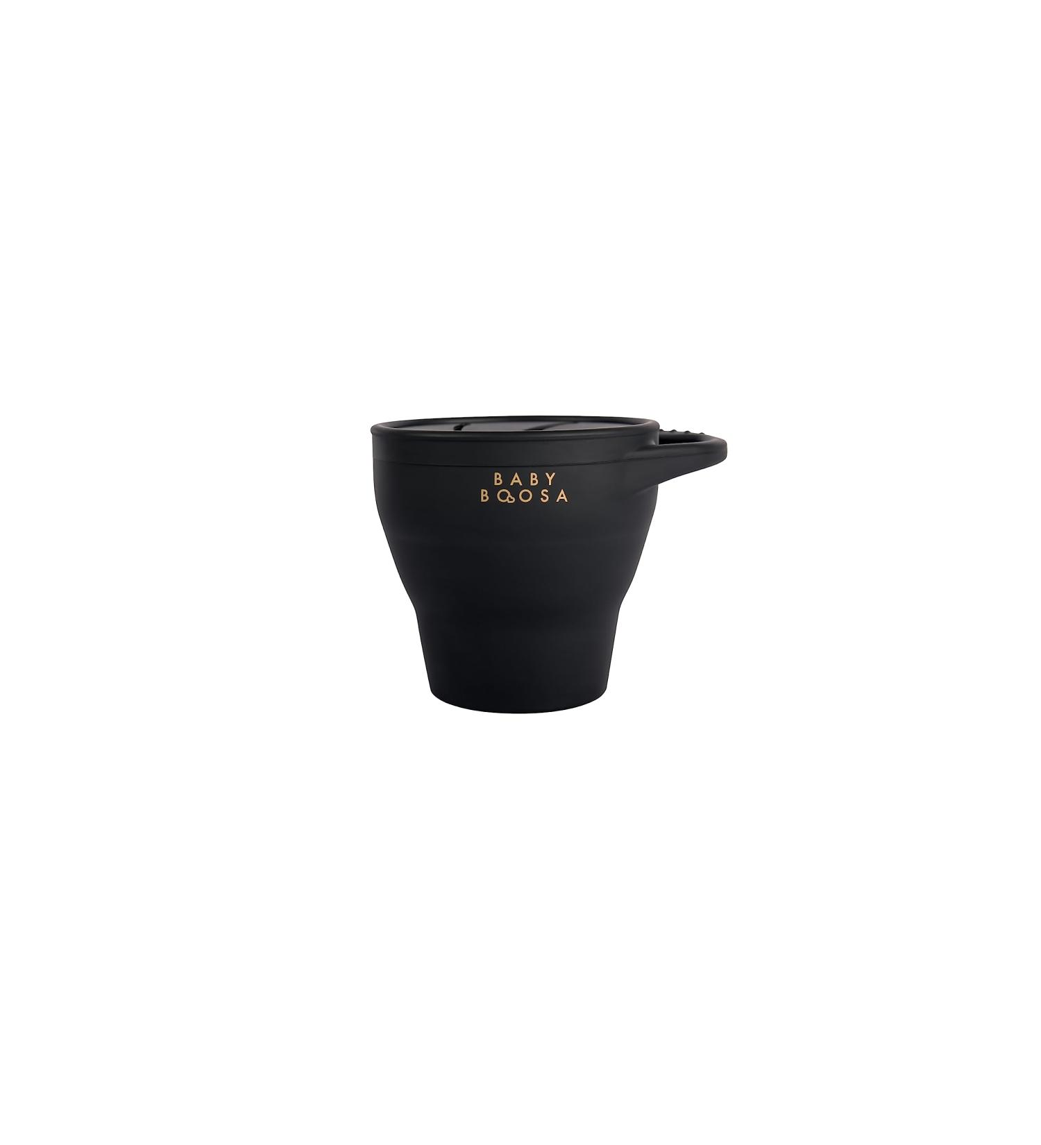 Baby Boosa Surprise Snack Pot - Dentist-Developed No-Spill Cup for On-The-Go Snacking - Collapsible & Soft Finger Food Container - Explore Healthy Treats with Easy Access - BLW Milano Black - Buy Online on GoSupps.com