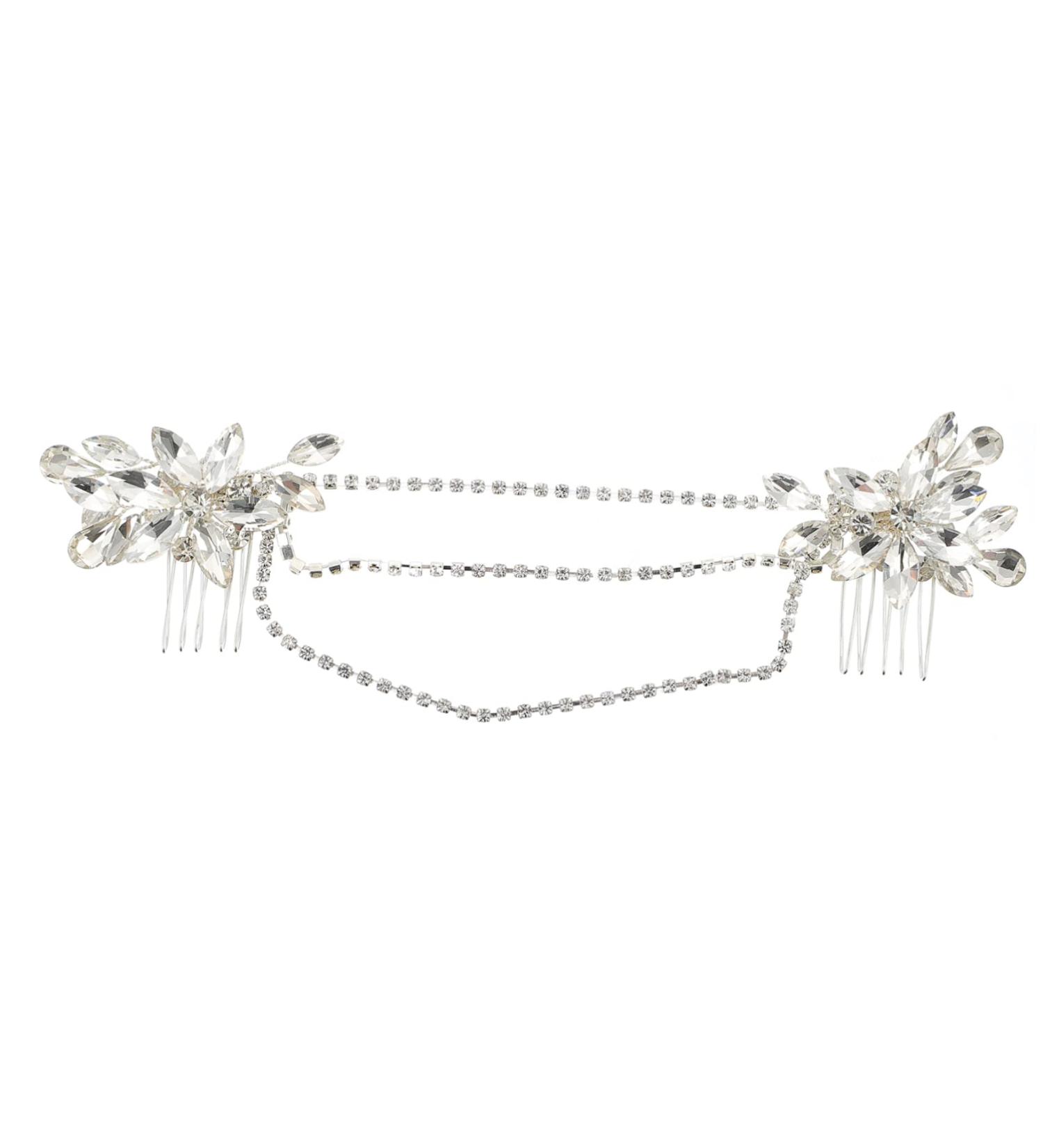 DOITOOL 1pc Double Hair Comb Hair Accessories for Women Wedding Hair Clips for Brides Rhinestone Barrettes for Women Crystal Hair Clips Bridal White Rhinestones Women's Hair up - Buy Online on GoSupps.com