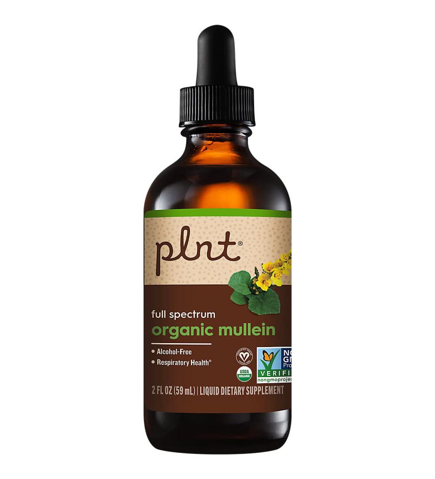 Organic Liquid Mullein a" Full Spectrum a" Supports Healthy Respiratory Function a" Alcohol-Free (2 fl. oz.) - Buy Online on GoSupps.com