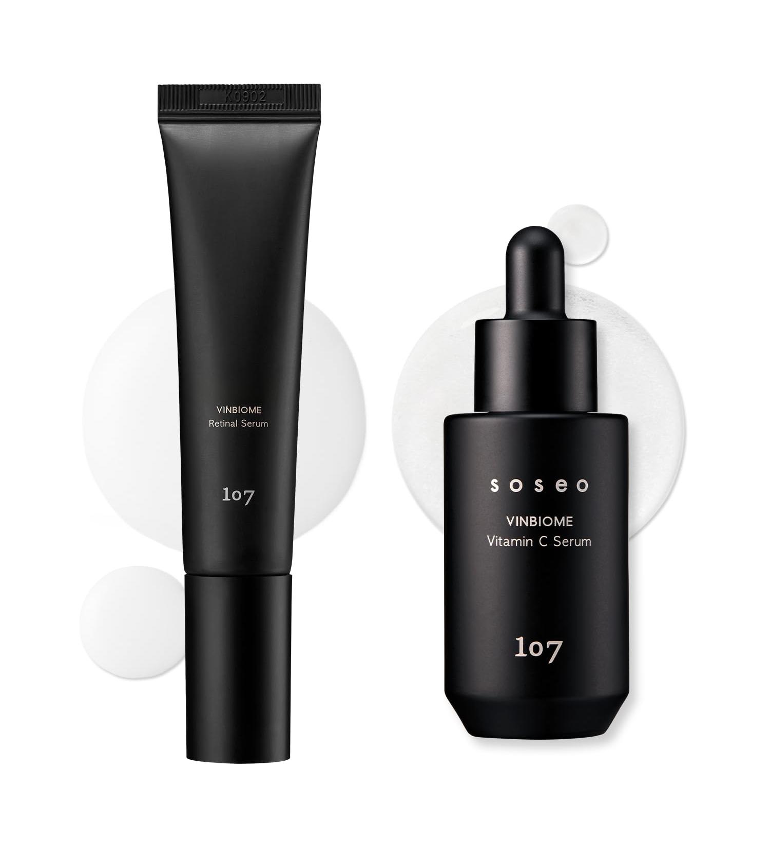 107 Radiance & Renewal Serum Set Vitamin C & Retinal Serums with VINBIOME for Radiant Skin Tone and Microbiome Support - Buy Online on GoSupps.com