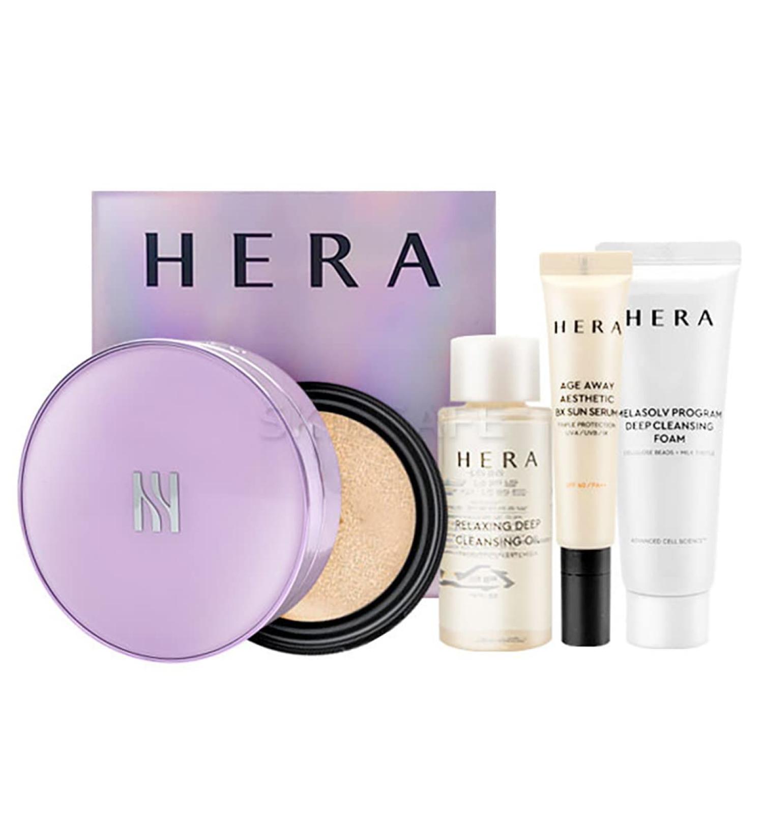 HERA Korea UV Mist Cushion 24H Cover Glow Moisture 21 Vanilla 21N1 (SPF 50+ / PA+++) Special Set 2022 Upgraded Version
