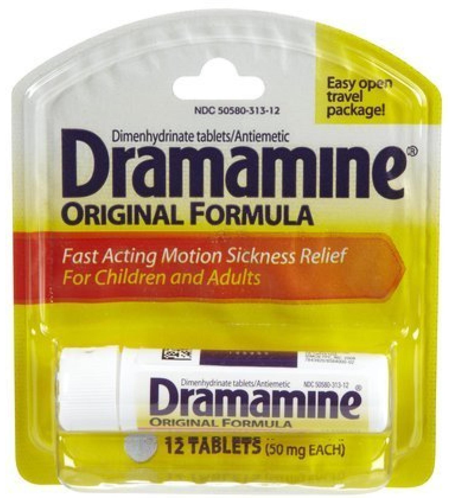 Dramamine 50mg Tablets-12 ct (Quantity of 5)