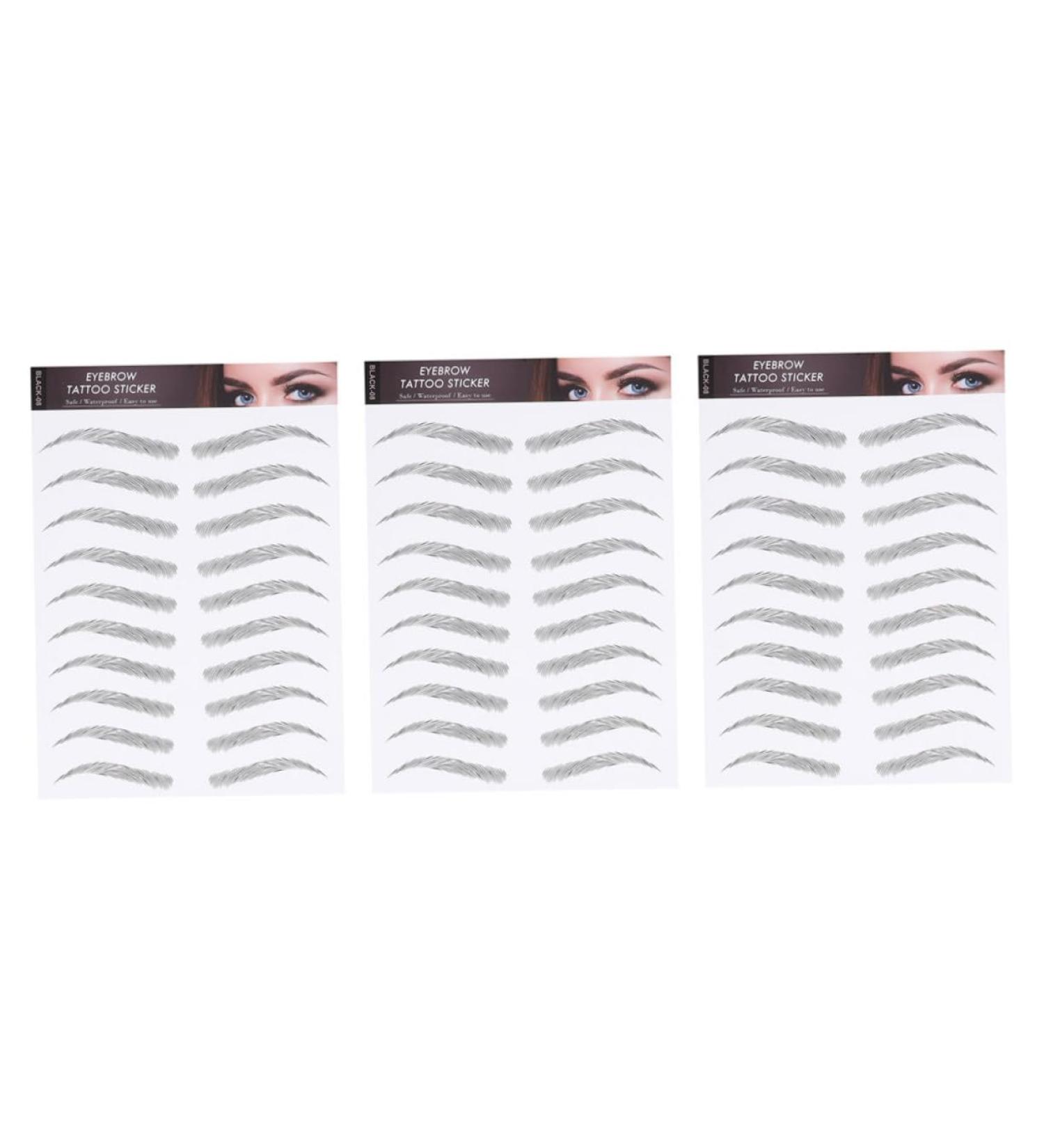 IWOWHERO Iaff Sticker 3 Sheets Waterproof Eyebrow Stickers Tool Stickers 6d Hair Eyebrows Eyebrow Transfer Stickers Man - Buy Online on GoSupps.com