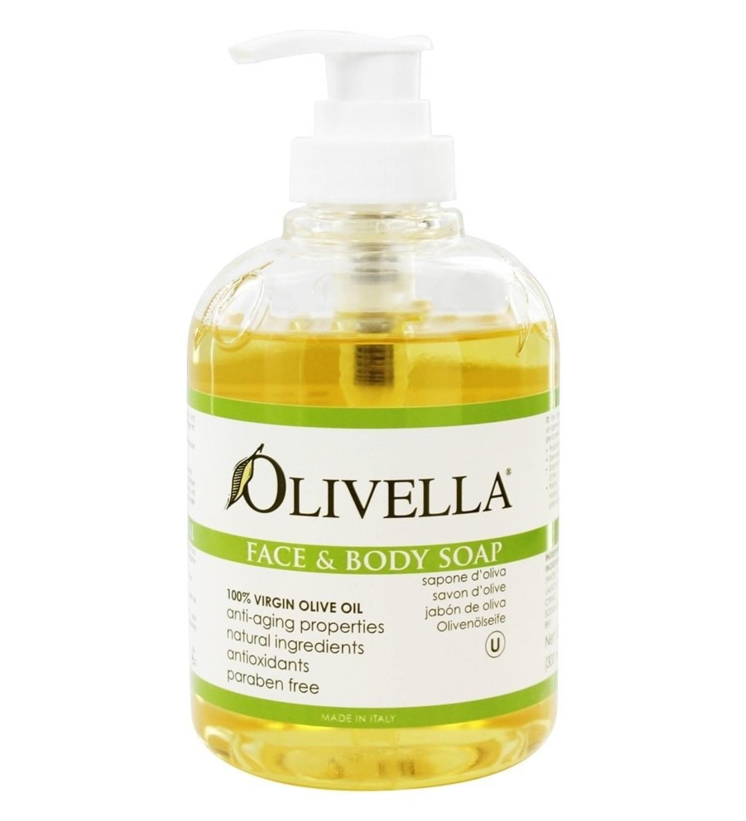 Olivella Virgin Olive Oil Face and Body Liquid Soap 10.14 oz (Pack of 3)