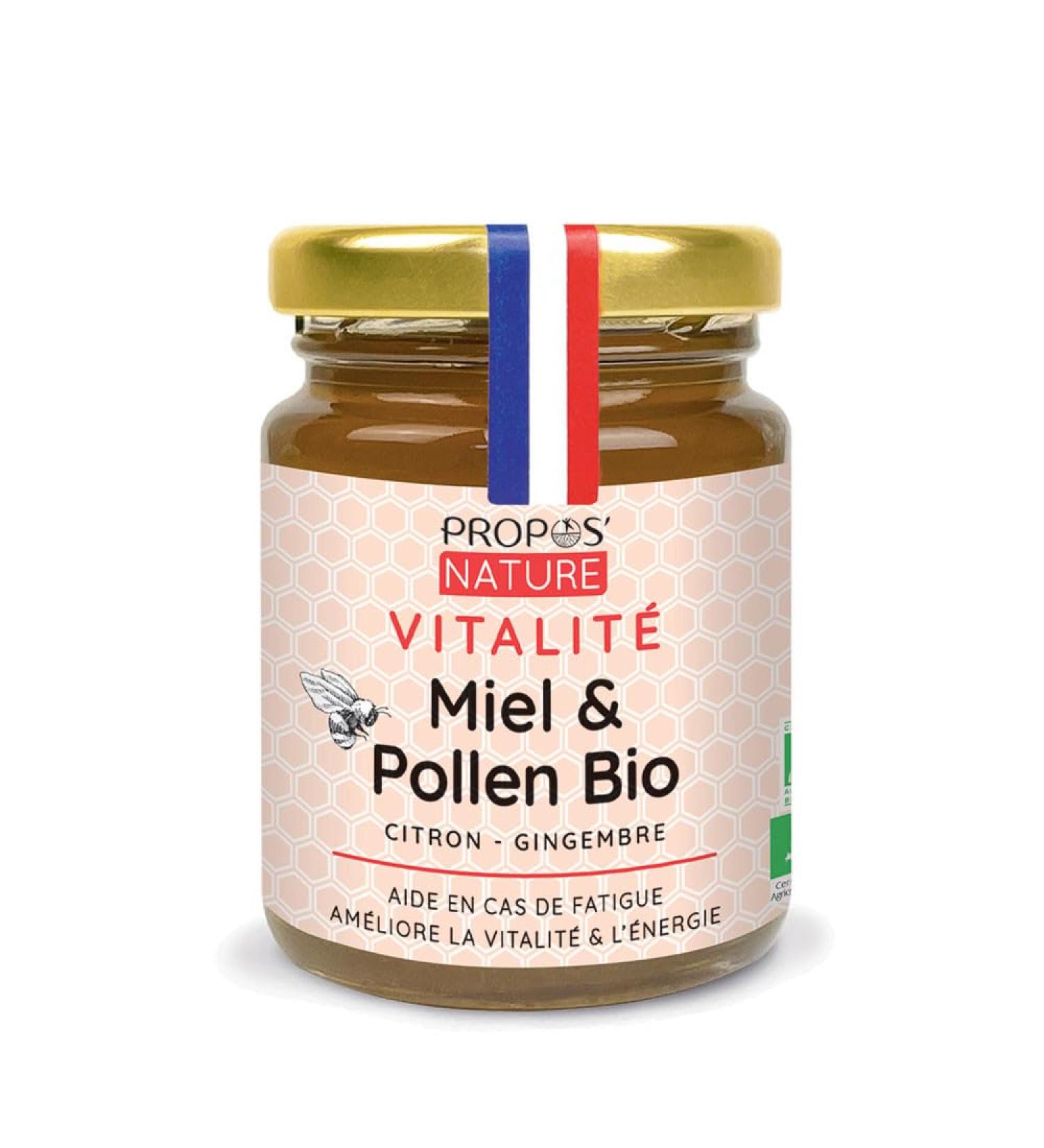  PROPOS'NATURE Organic Vitality Blend - Honey - Pollen - Ginger and Lemon Essential Oils - Made in France - 125g - PROPOS'NATURE - Buy Online on GoSupps.com