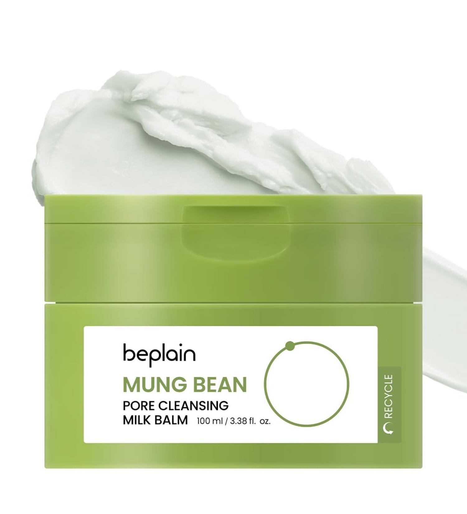beplain Mung Bean Pore Cleansing Milk Balm (3.38 fl.oz/100ml) | Fragrance-Free | Korean Makeup Remover for Sensitive Skin | Non-Greasy Sorbet Texture with Ceramides | All-in-One Facial Cleanser - Buy Online on GoSupps.com