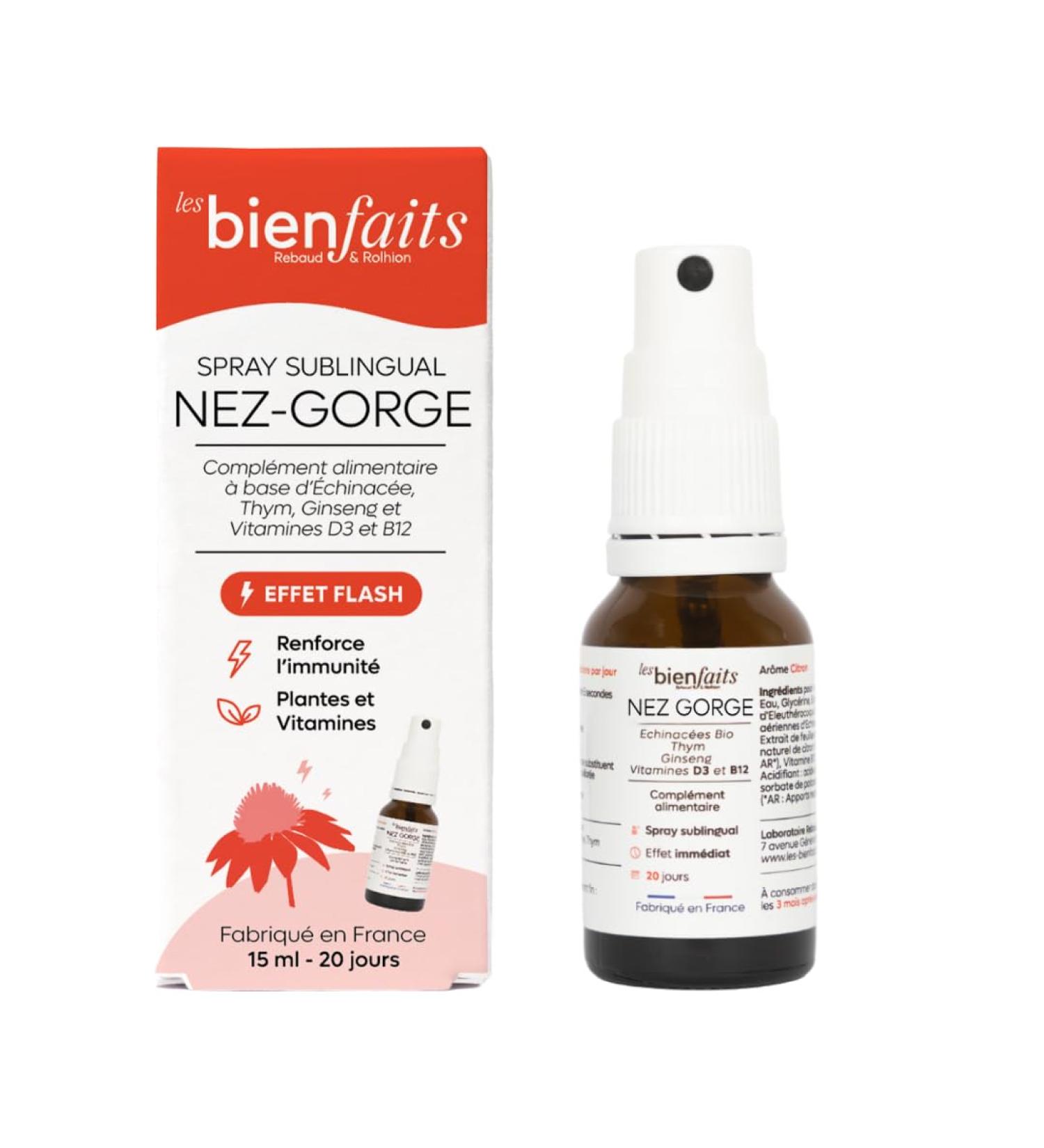 SPRAY NEZ GORGE | Boost les d fenses Immunitaires | Riche en vitamines D (500% des AR) | Gout Citron | Echinac es Thym Ginseng et Vitamines | Sans sucre qjout & sans alcool (lot de 2) - Buy Online on GoSupps.com
