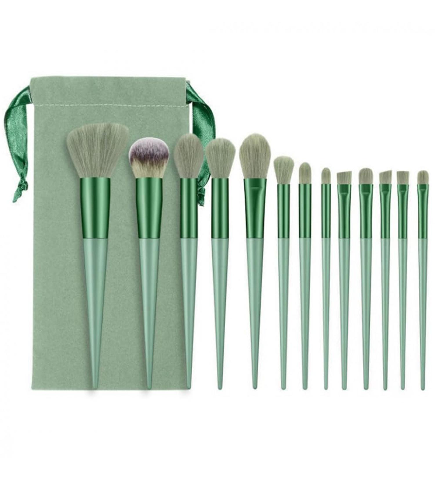Set of 13 Green Makeup Brushes - Buy Online on GoSupps.com