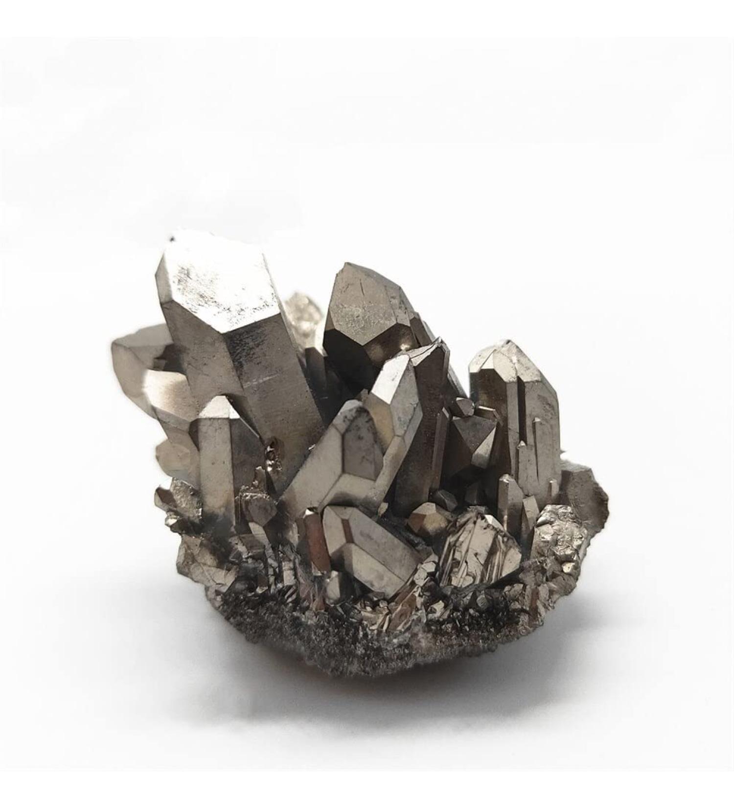 Natural Crystal 50g Silver Angel Halo Quartz Cluster Titanium Coating Natural Electroplating Quartz Cluster Curing Power Stone Crystal HOMEZHOU - Buy Online on GoSupps.com