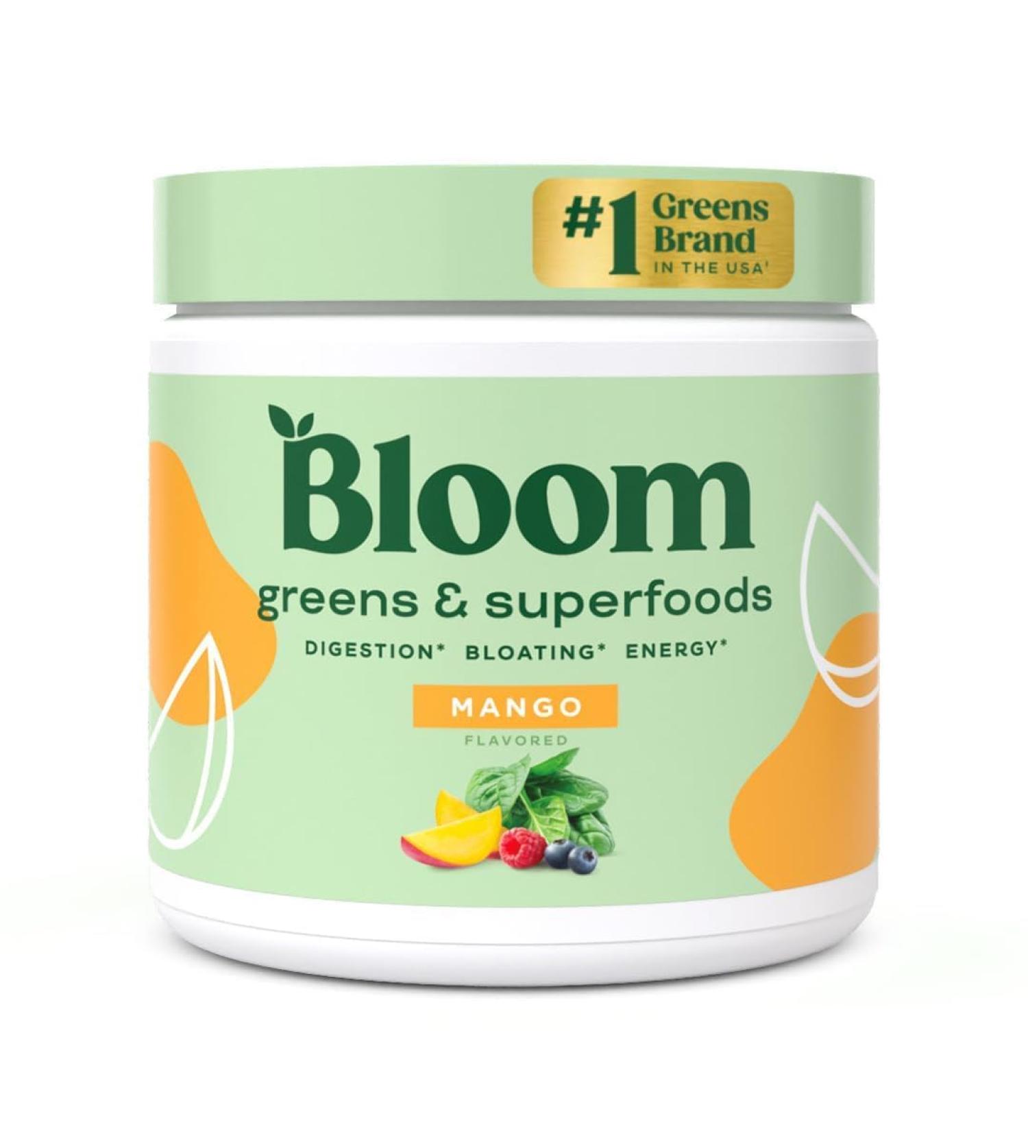 Bloom Nutrition Super Greens Powder Smoothie & Juice Mix - Probiotics for Digestive Health & Bloating Relief for Women Digestive Enzymes with Superfoods Spirulina & Chlorella for Gut Health (Mango) - Buy Online on GoSupps.com