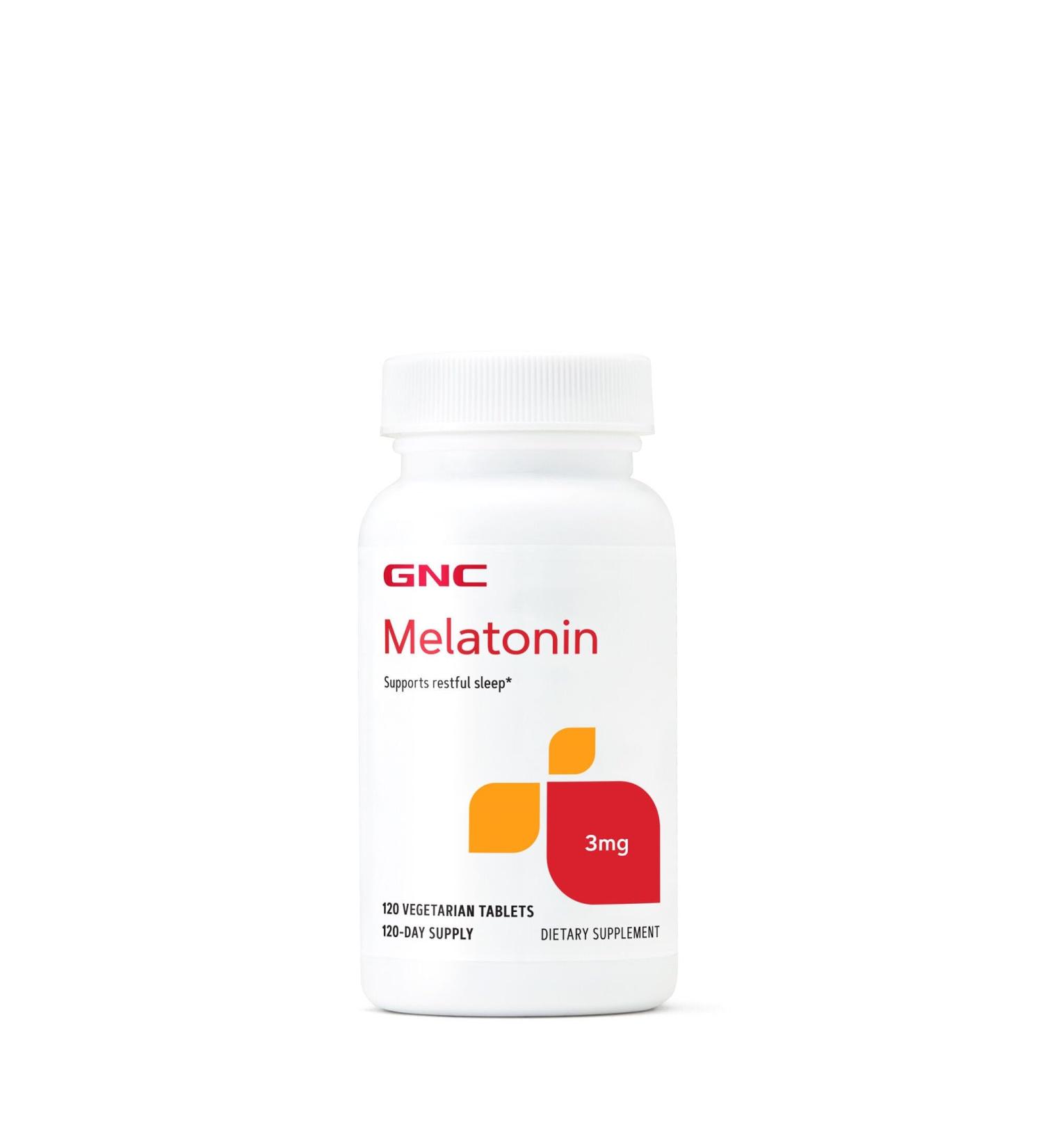 GNC Melatonin 3mg Supplement Supports Restful Sleep 120 Servings 120 Count (Pack of 1) - Buy Online on GoSupps.com