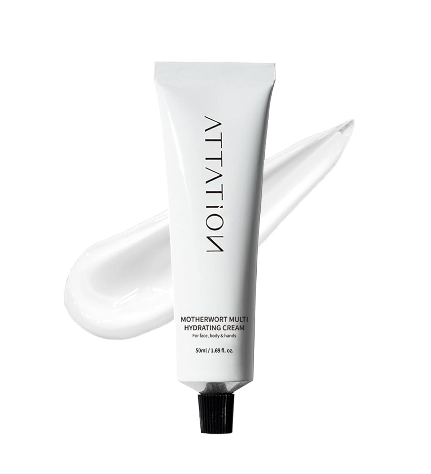 ATTATION Motherwort Multi Hydrating Cream Facial Moisturizer Silicon Free For Dry and Sensitive Skin Korean Skincare Formulated with Niacinamide Panthenol Adenocin Vegan 50ml / 1.69 fl. oz. - Buy Online on GoSupps.com