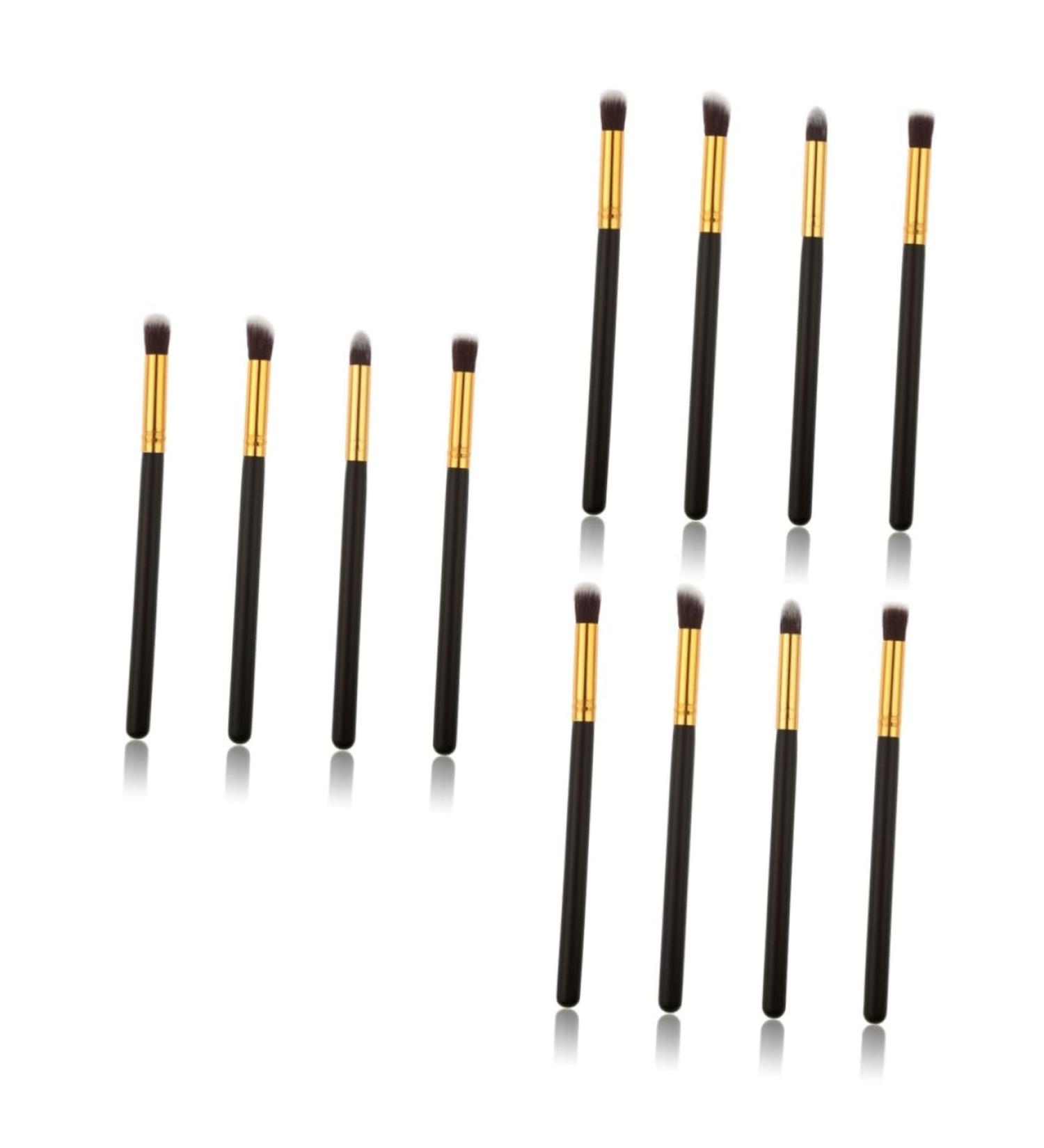 Hemoton 12 Pcs Eye Make-up Brush Kit Eyeshadow Professional Cream Eyeshadow Glitter Makeup Brushes Eyeliner mediumx3pcs Black+goldx3pcs - Buy Online on GoSupps.com