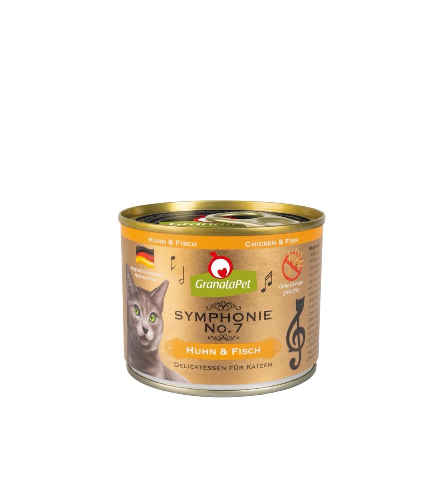 GranataPet Symphonie Cat Wet Food (6x200g No. 7 - Chicken and Fish) No. 7 - Chicken and Fish 1.2 kg (Pack of 1)