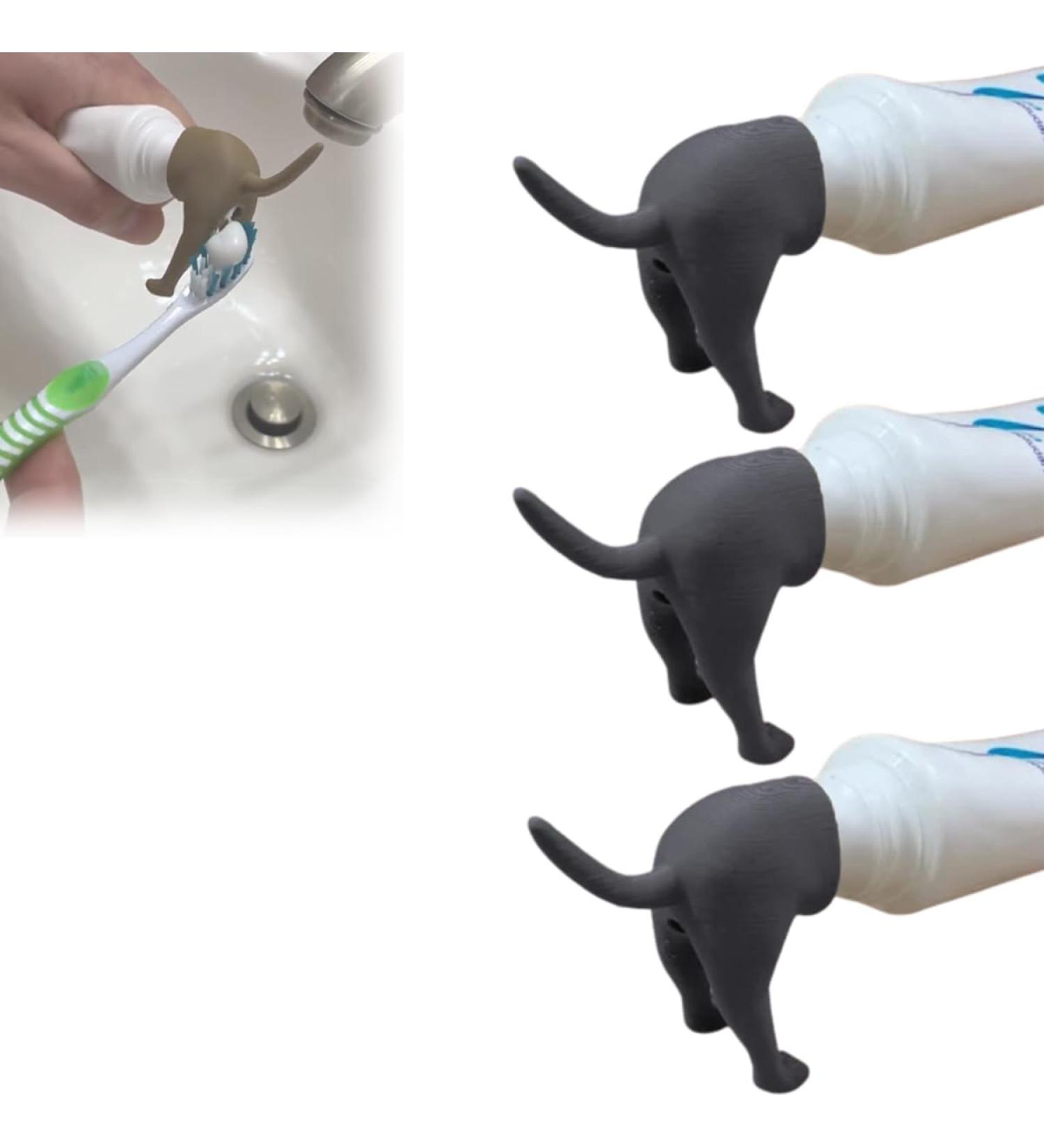 Pooping Dog Butt Toothpaste Topper Puppy Butt Toothpaste Cap Dispenser - Hilarious Gift for All Ages (Gray 3-Pack) Grey 3-Pack - Buy Online on GoSupps.com