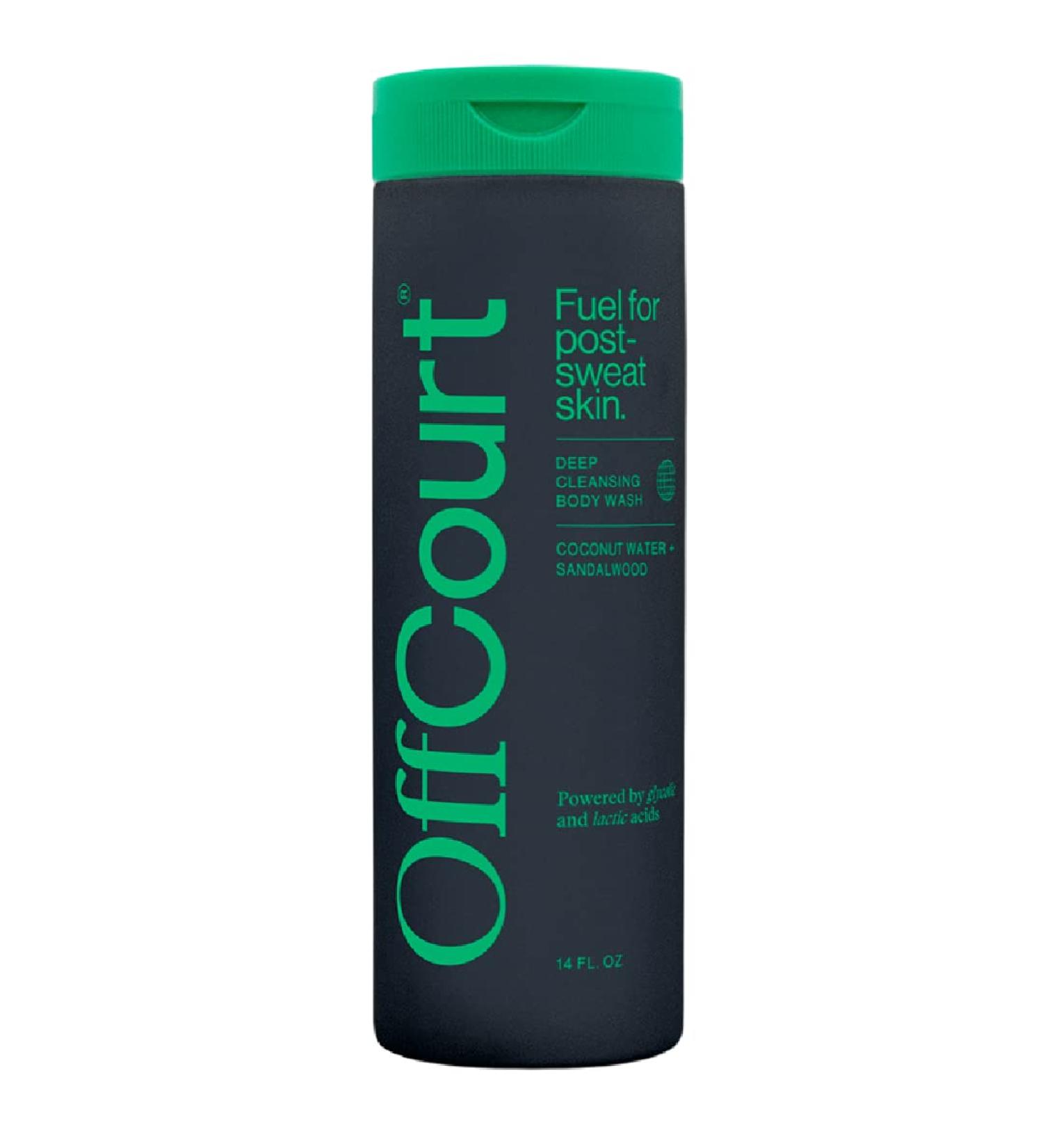 OffCourt Sulfate-Free Body Wash 14oz - Exfoliating, Non-Drying Formula for Fresh & Smooth Skin - Coconut Water & Sandalwood Scent - for Men & Women - Buy Online on GoSupps.com