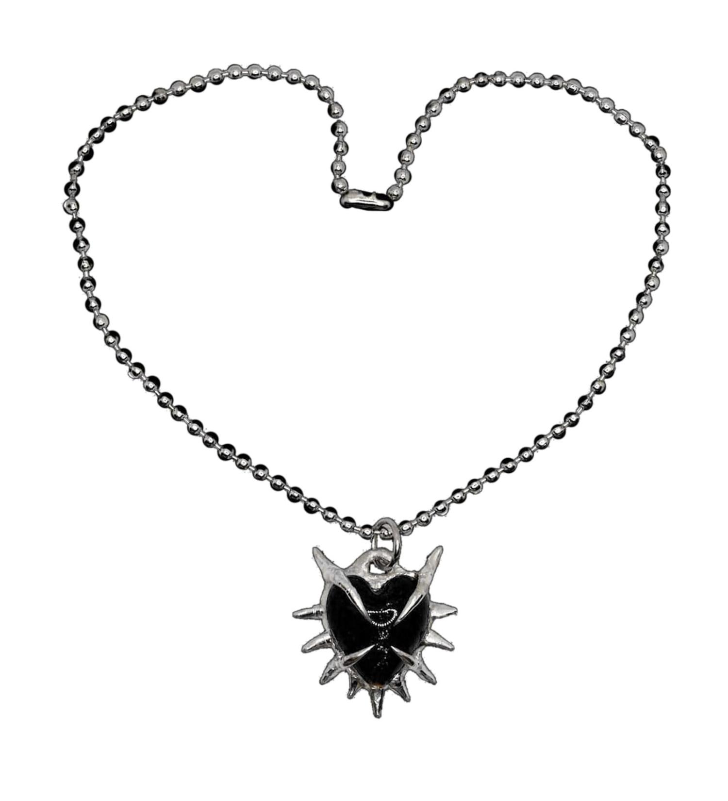 Handmade Love Shape Collarbone Chain for Women & Girls | Adjustable Black Thorn Heart Choker Jewelry - Oralgo - Buy Online on GoSupps.com