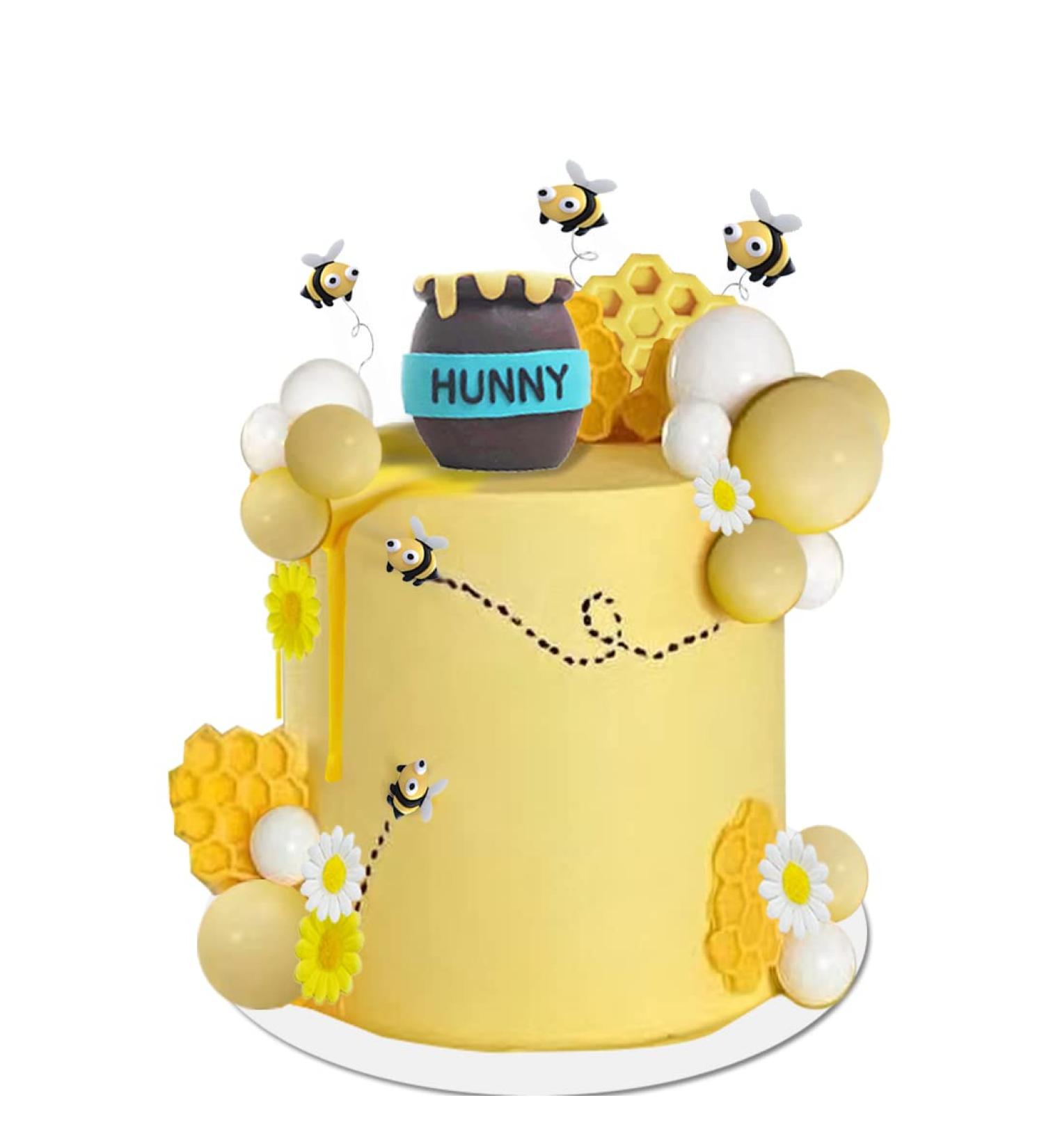 Honey Jar Cake Topper Honeycomb Cake Topper for Birthday Baby Shower Honeycomb+jar Set