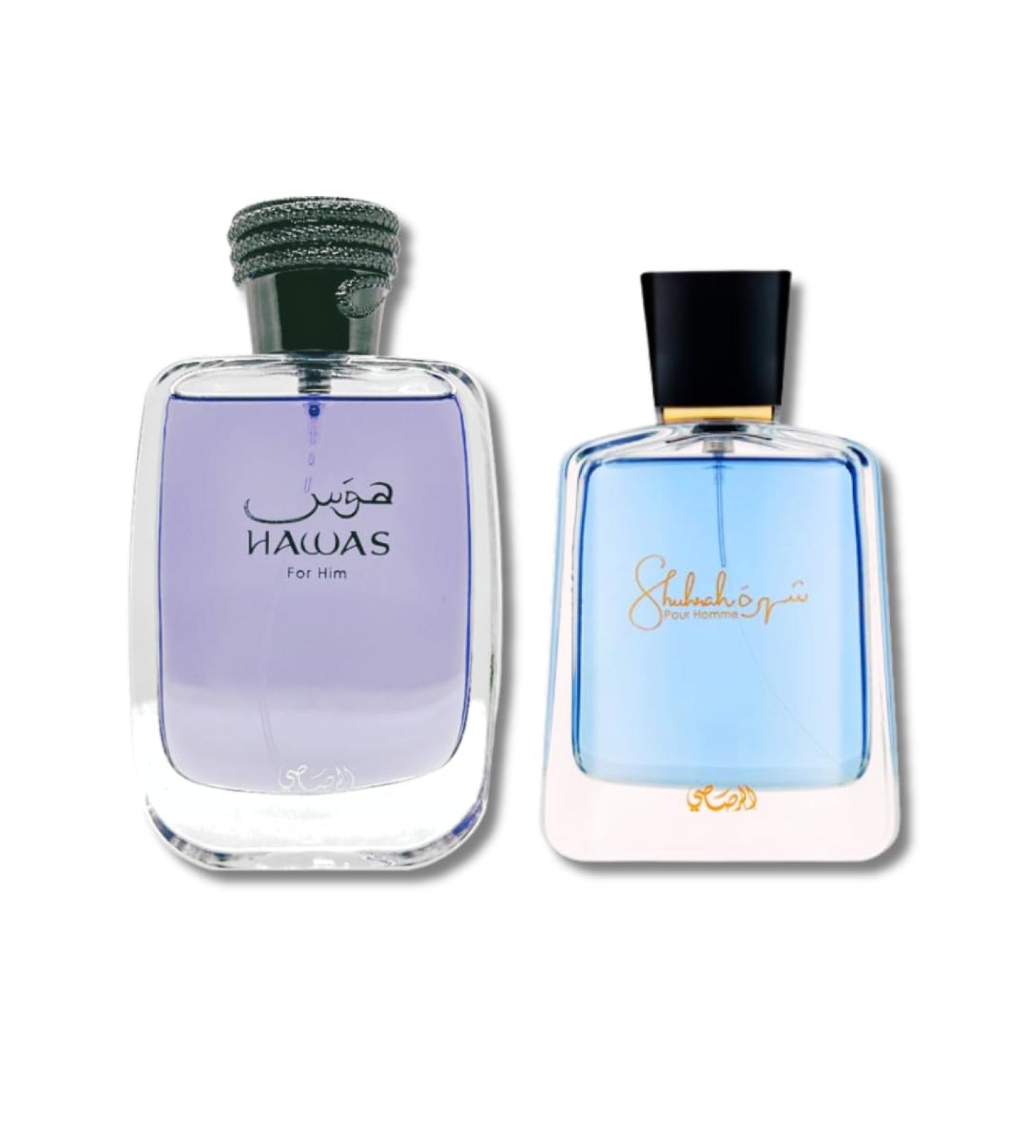 RASASI Hawas For Him EDP 100ML (3.4Oz) & Shuhrah Pour Homme EDP 90 ML (3.0 oz) - Buy Online on GoSupps.com