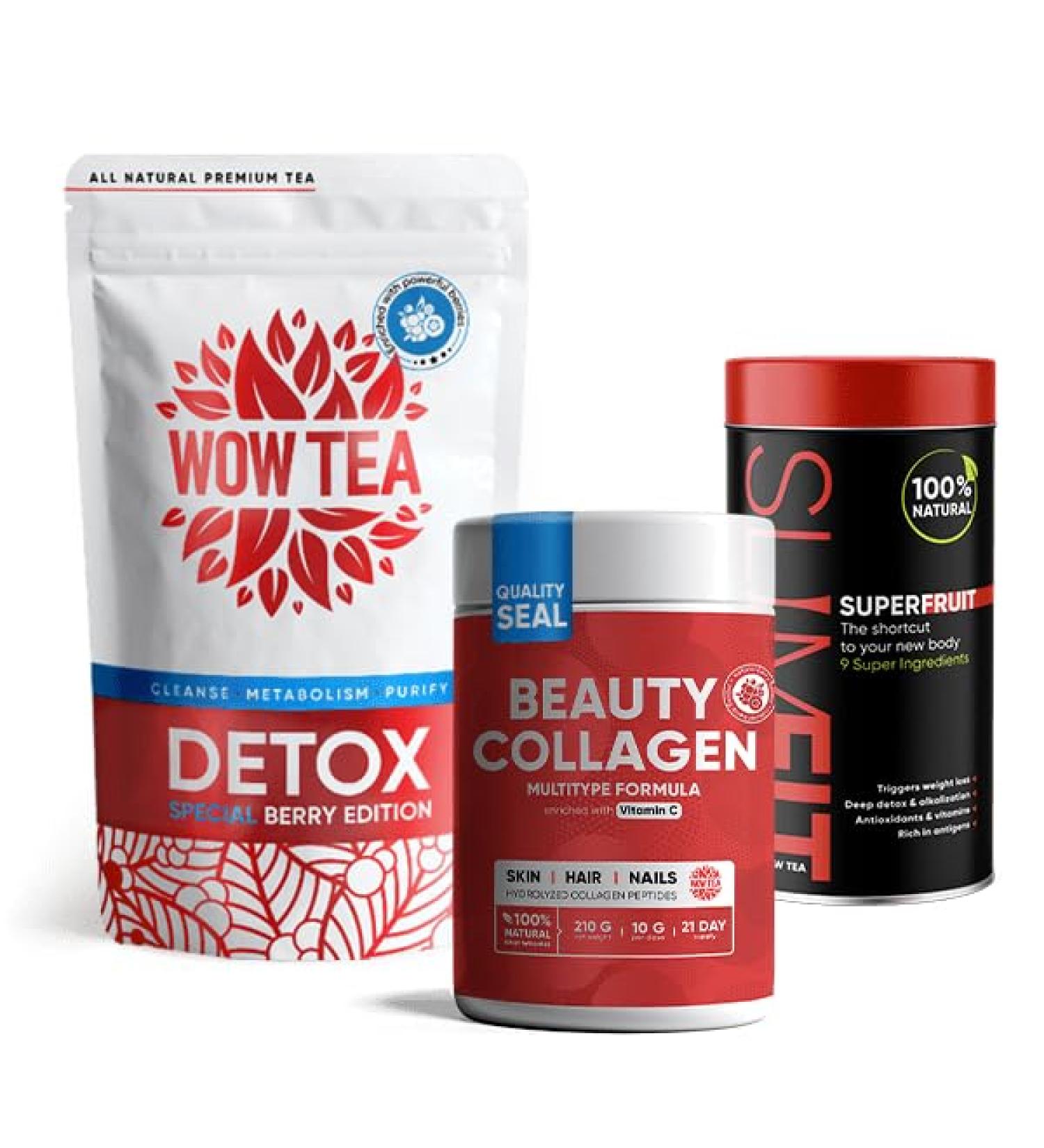 WOW TEA: Berry Detox Tea + Collagen + Fruit - Buy Online on GoSupps.com