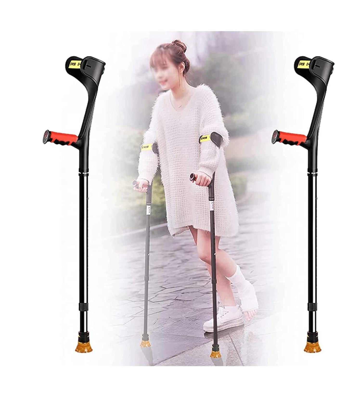 Adult Crutches Elderly Crutches Open Cuff Crutches Fracture Walker 10 Levels Height Adjustable Folding Crutches Unisex Lightweight Walker Convenient Independence - Buy Online on GoSupps.com