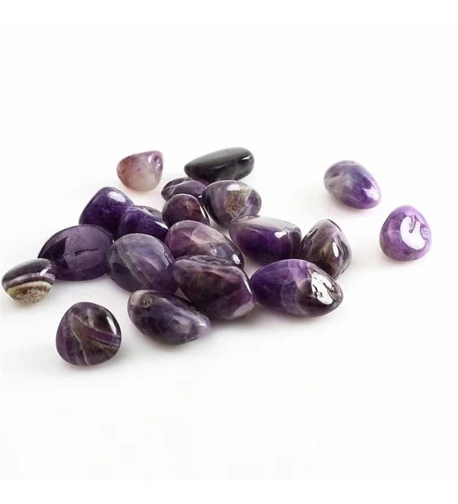 300g 15mm-20mm Natural Dream Amethyst Tumbled Stone Rough Gravels Can be Used for ningxiao - Buy Online on GoSupps.com