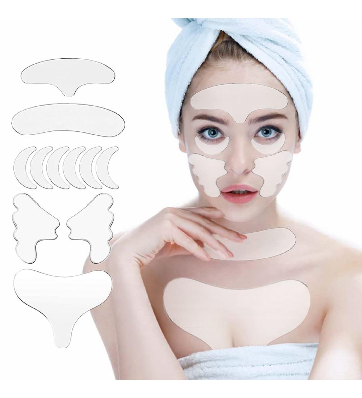 Neck wrinkle patches - chest & Neck wrinkle Treatment - silicone patches for wrinkle 4 pcs - Reusable Grade Anti-Ageing chest wrinkle Pad 23