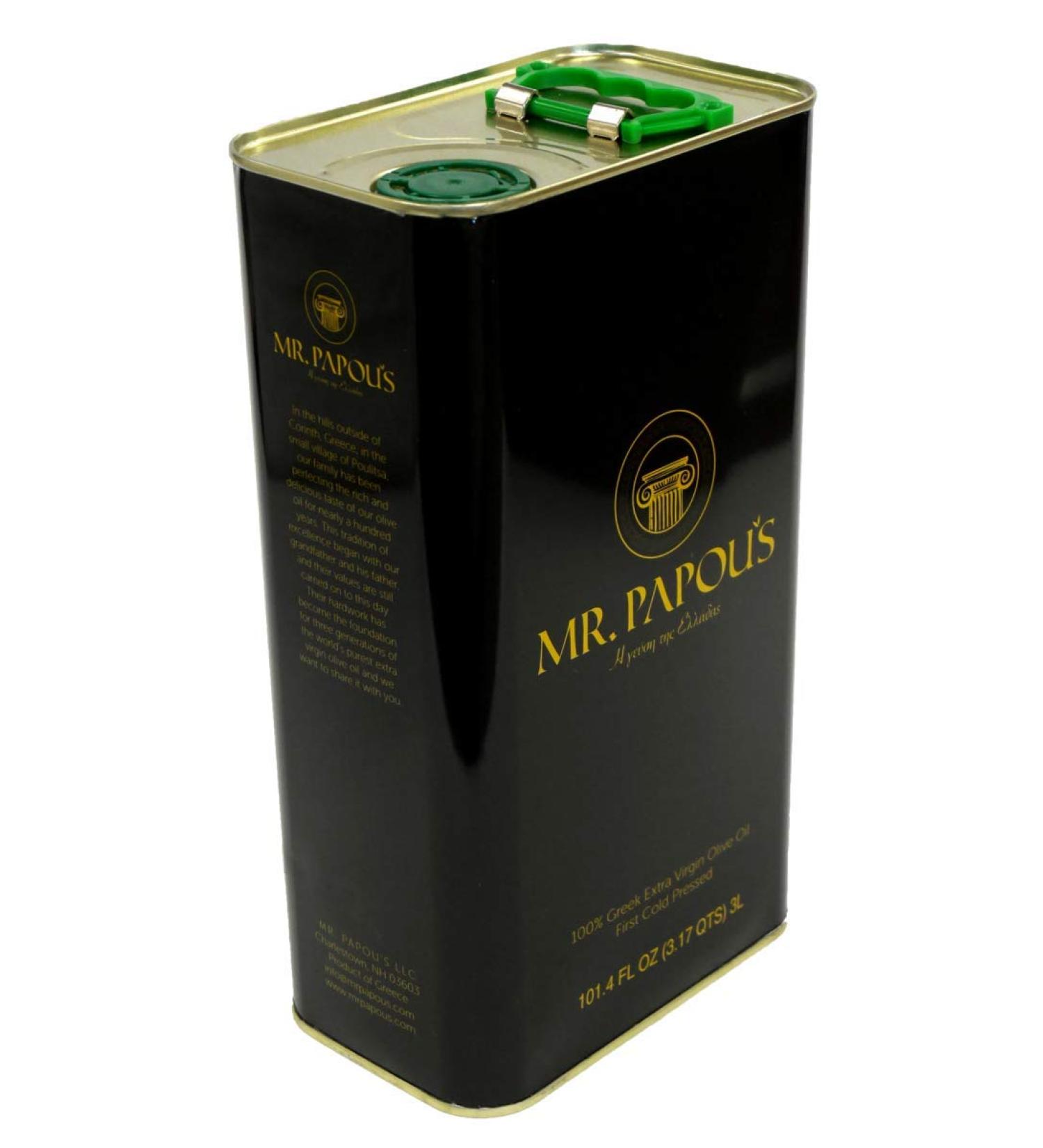 Mr. Papou's Extra Virgin Olive Oil 3L - First Cold Pressed - Family Owned Greek Harvest - 101.4 fl oz - Buy Online on GoSupps.com