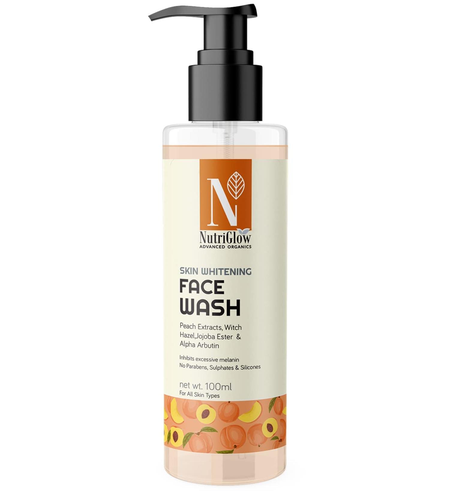 Nutriglow Advanced Organics Advanced Organics Skin Whitening Face Wash with Peach ExtractsAll Skin Types 100 Ml - Buy Online on GoSupps.com