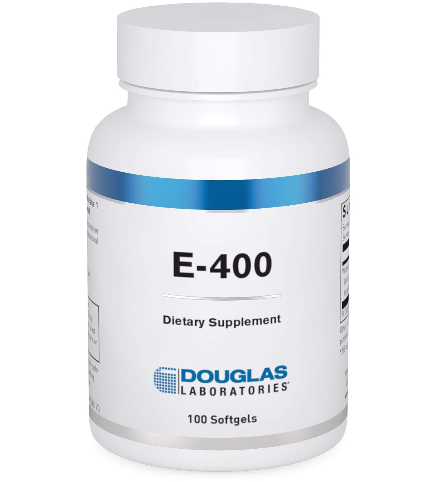 Douglas Laboratories E-400 Vitamin E Capsules - Antioxidant Protection & Cardiovascular Support - 100 ct Standard Packaging - Buy Online on GoSupps.com