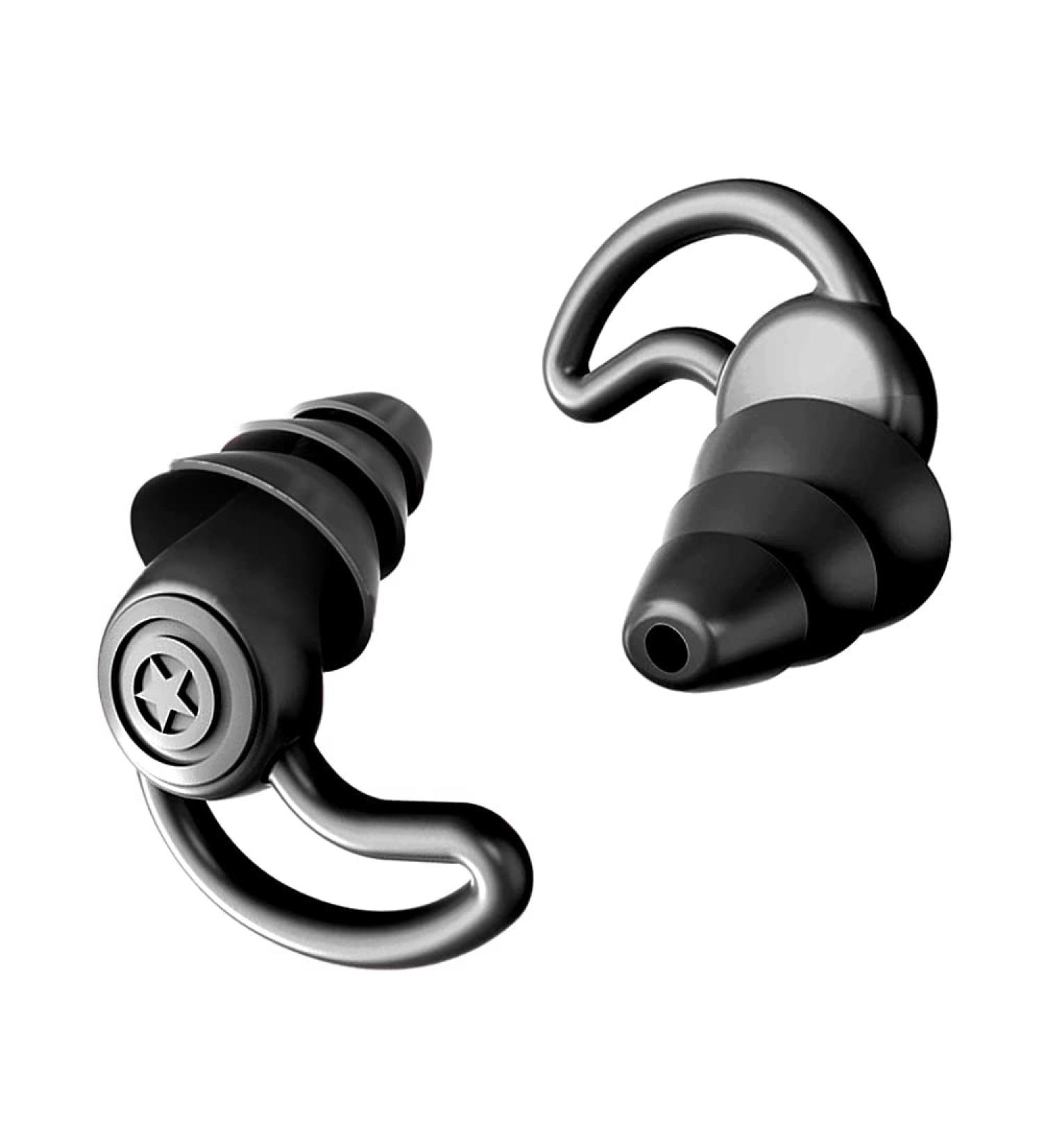 Silicone Quiet Ear Plugs - Reusable Noise Reduction Earplugs for Sleeping | Hearing Protection - Black - Buy Online on GoSupps.com