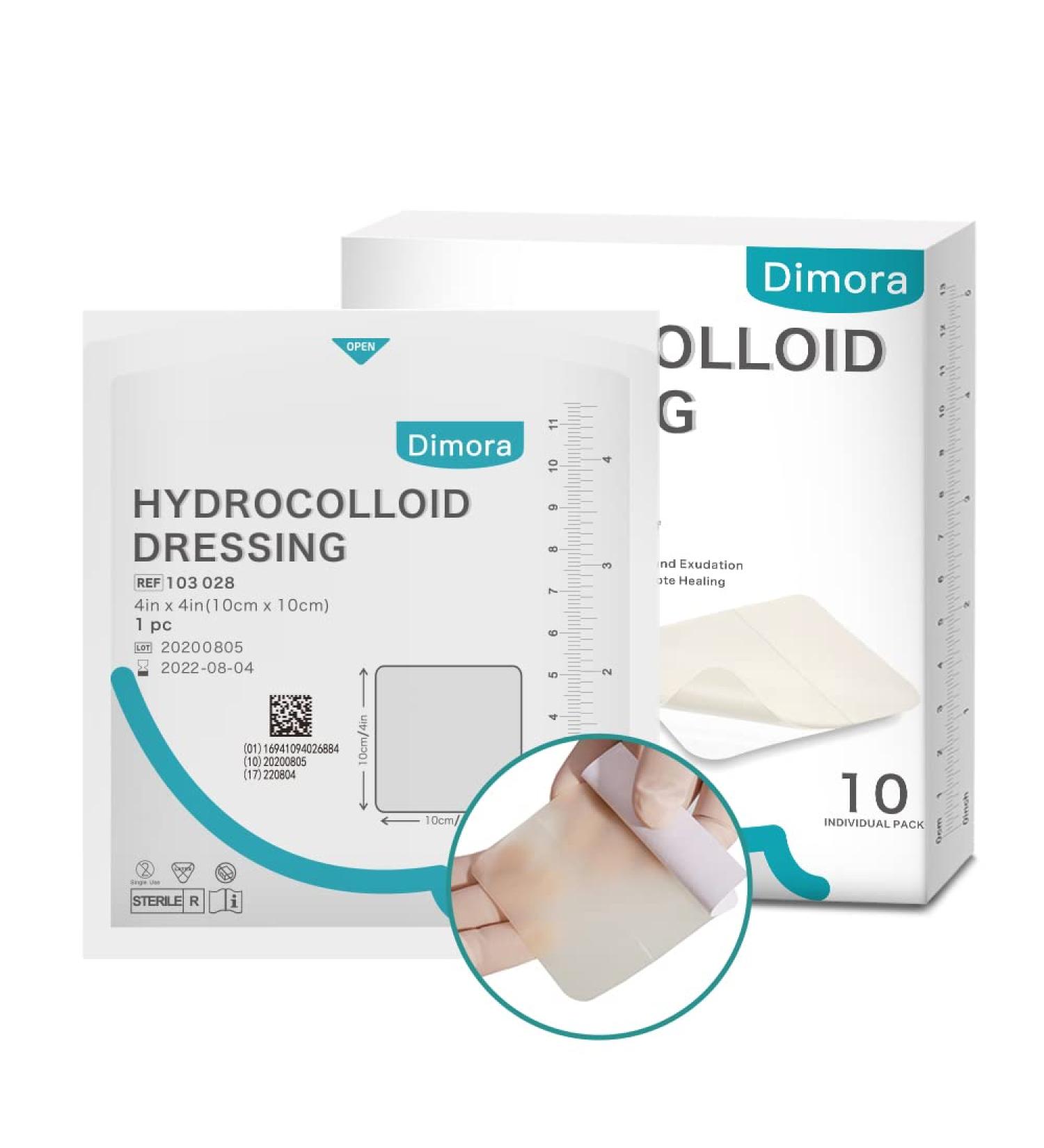 Hydrocolloid Adhesive Bandage 4'' x 4'' - Box of 10 Dressings - Buy Online on GoSupps.com