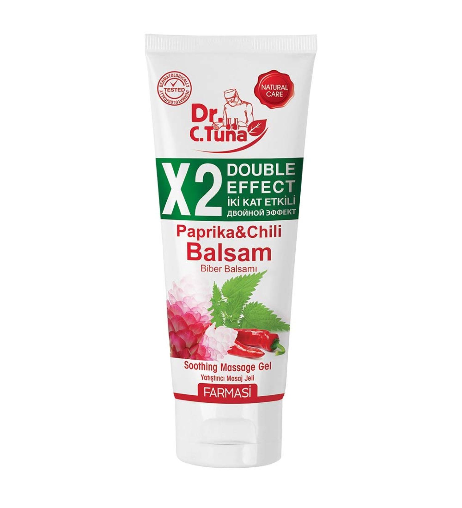 FARMASi Dr. C. Tuna Massage Gel Paprika & Chili Balsam Red Pepper Ginger Root & Nettle Extracts with Mint Jojoba Rosemary Oils to Soothe Your Body After a Long Day 8.45 fl oz / 250 ml