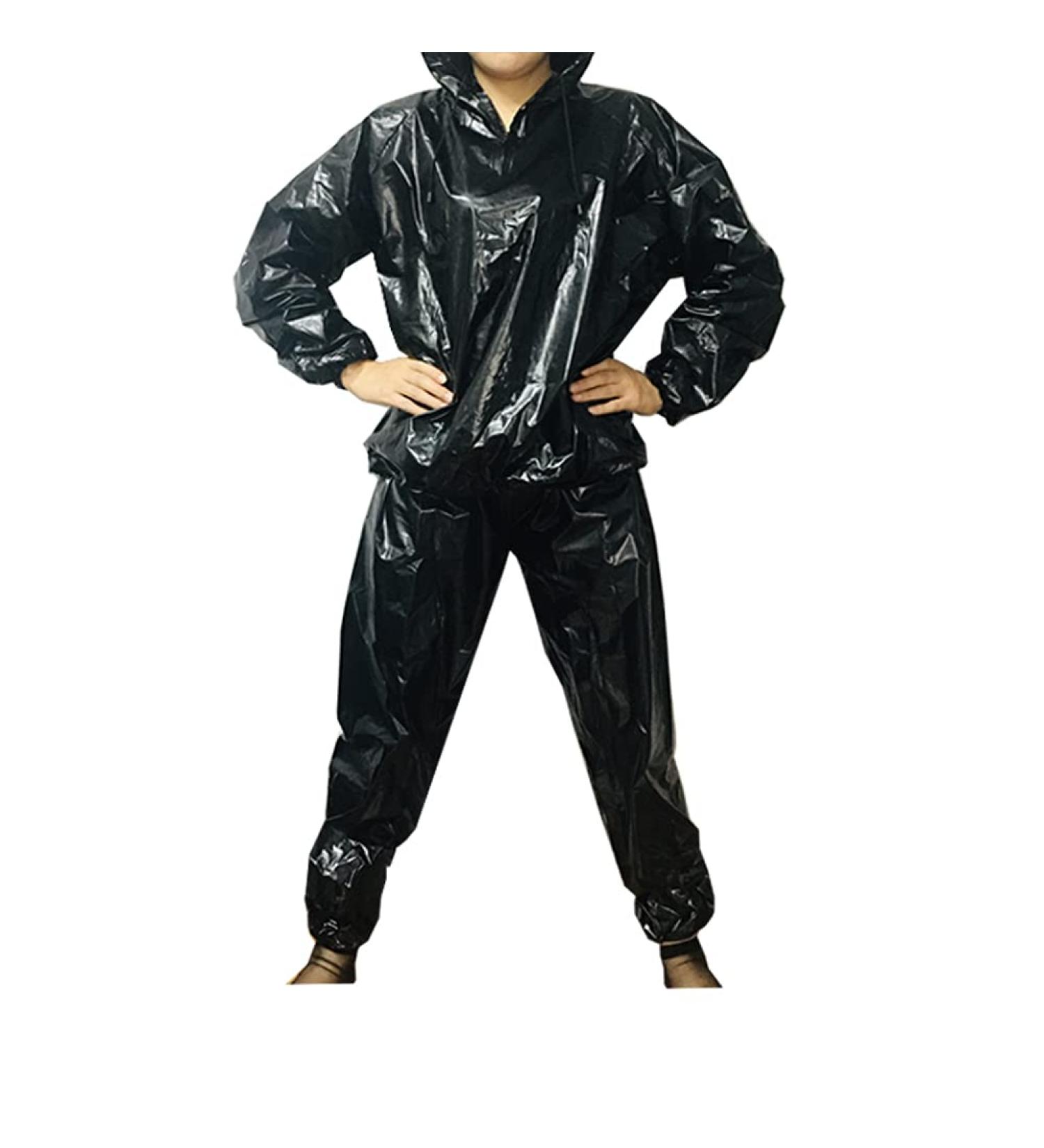 DawnBreak Sauna Sweat Suit with Hoodie Zipper for Weight Loss - Black 3X-Large - Buy Online on GoSupps.com